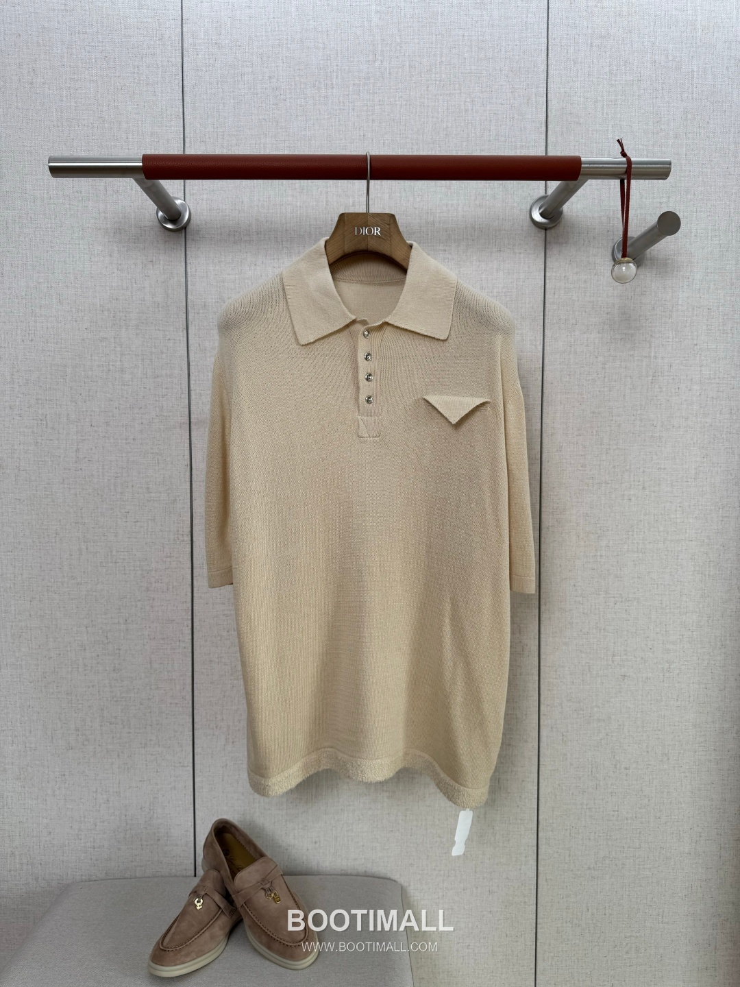 Bottega Veneta Triangle Knit Top Blend Beige Short Sleeve 보테가 베네타 트라이앵글 니트 탑 혼방 베이지 반팔 1