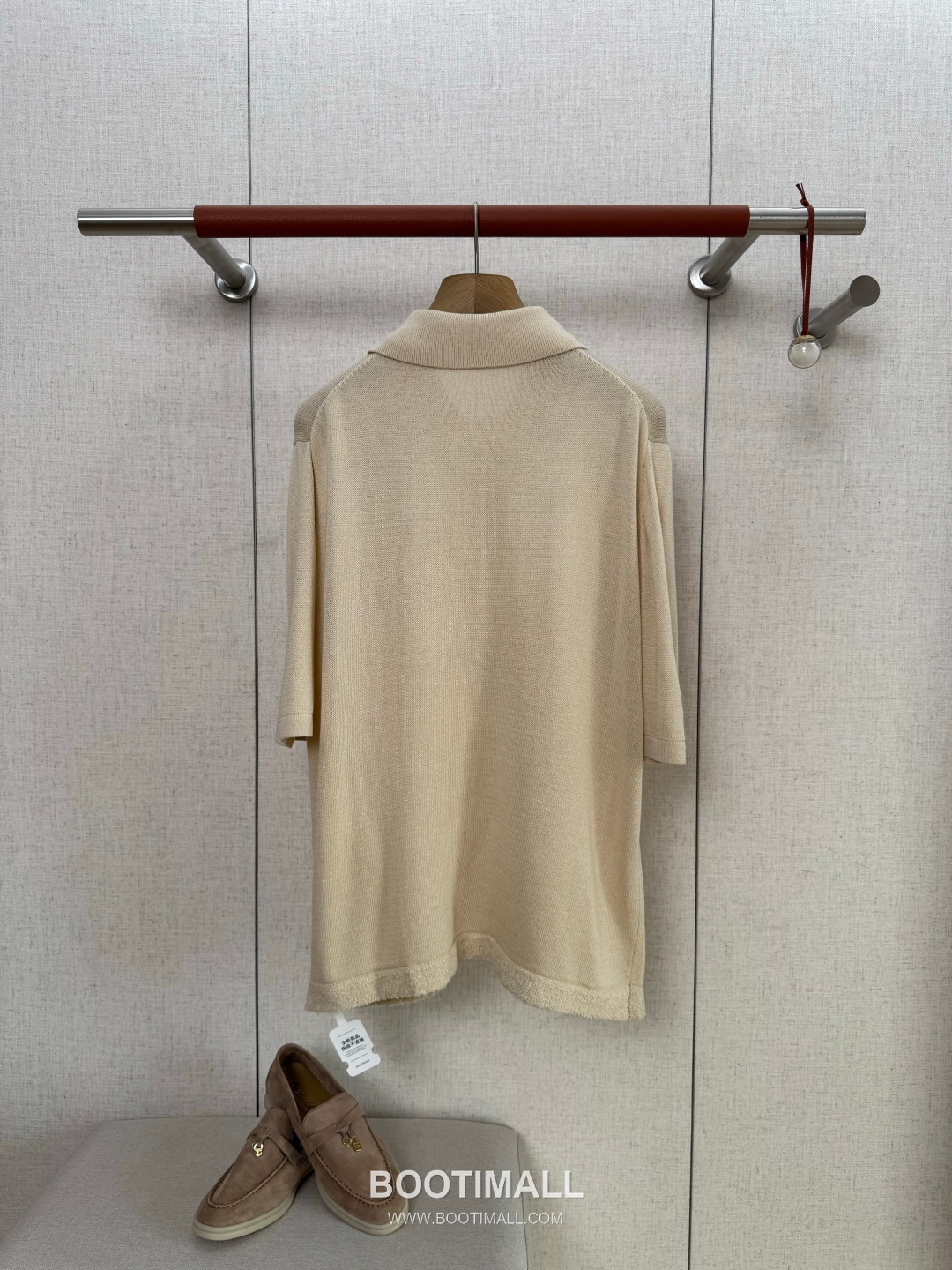 Bottega Veneta Triangle Knit Top Blend Beige Short Sleeve 보테가 베네타 트라이앵글 니트 탑 혼방 베이지 반팔 2