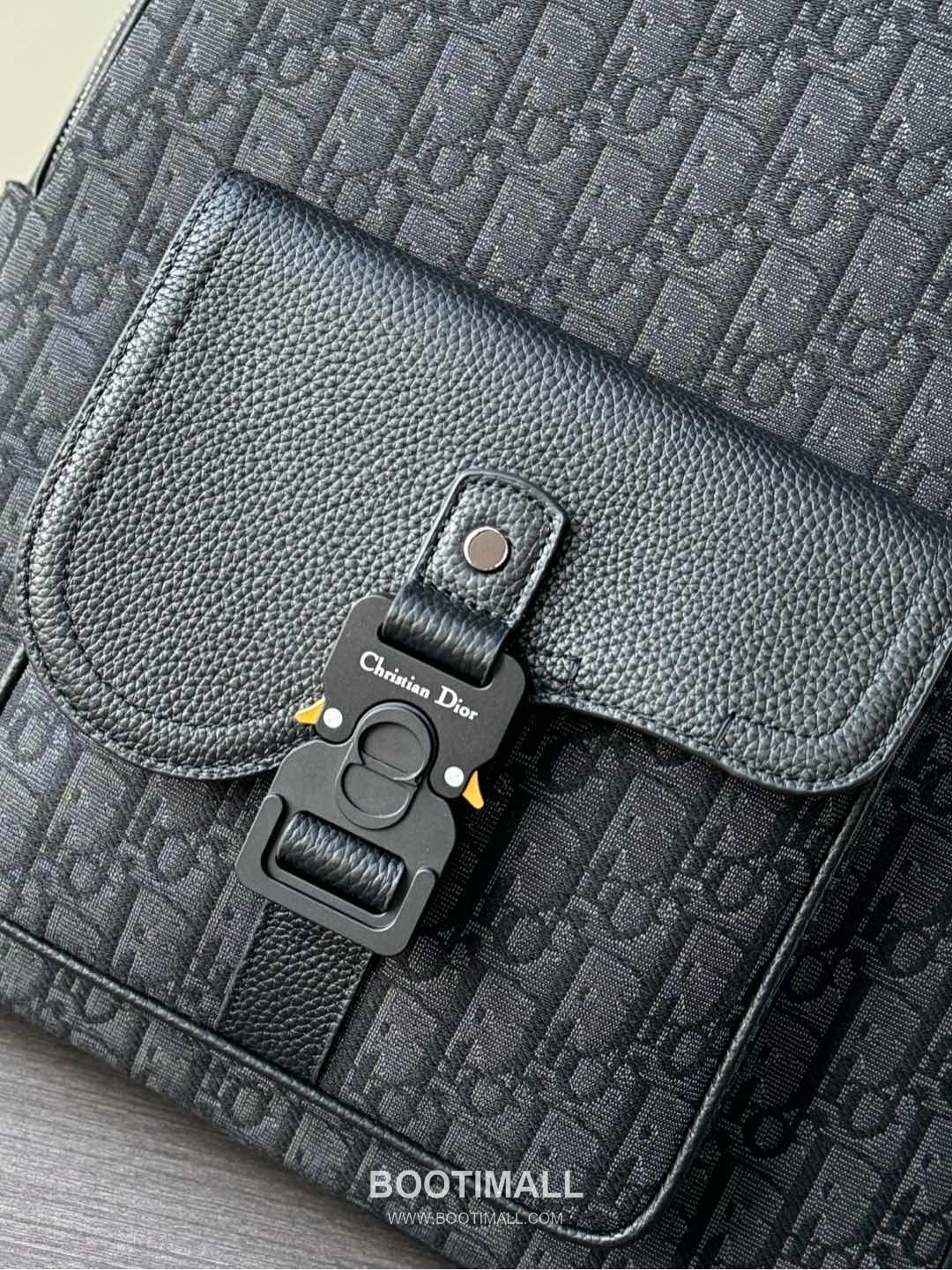 Dior Saddle Zip Oblique Backpack Cotton Tech Fabric Grained Cowhide Black 디올 새들 지퍼 오블리크 백팩 코튼 테크 패브릭 그레인드 소가죽 블랙 43.5cm 4