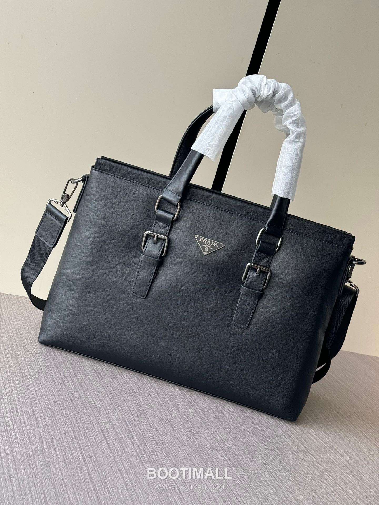 Prada 9942-1A Calfskin Briefcase Vegetable-Tanned Black 프라다 9942-1A 카프스킨 브리프케이스 베지터블 탠드 블랙 39cm 2