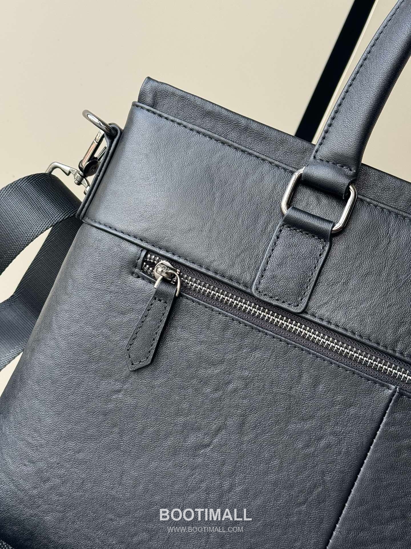 Prada 9942-1A Calfskin Briefcase Vegetable-Tanned Black 프라다 9942-1A 카프스킨 브리프케이스 베지터블 탠드 블랙 39cm 5