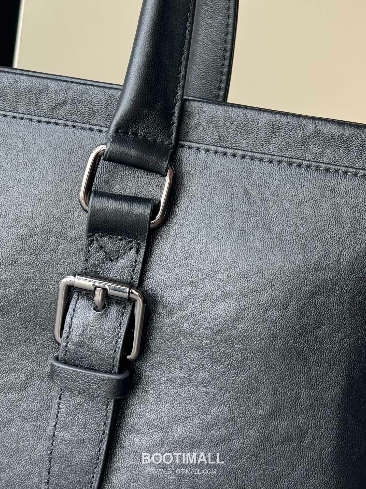 Prada 9942-1A Calfskin Briefcase Vegetable-Tanned Black 프라다 9942-1A 카프스킨 브리프케이스 베지터블 탠드 블랙 39cm 6