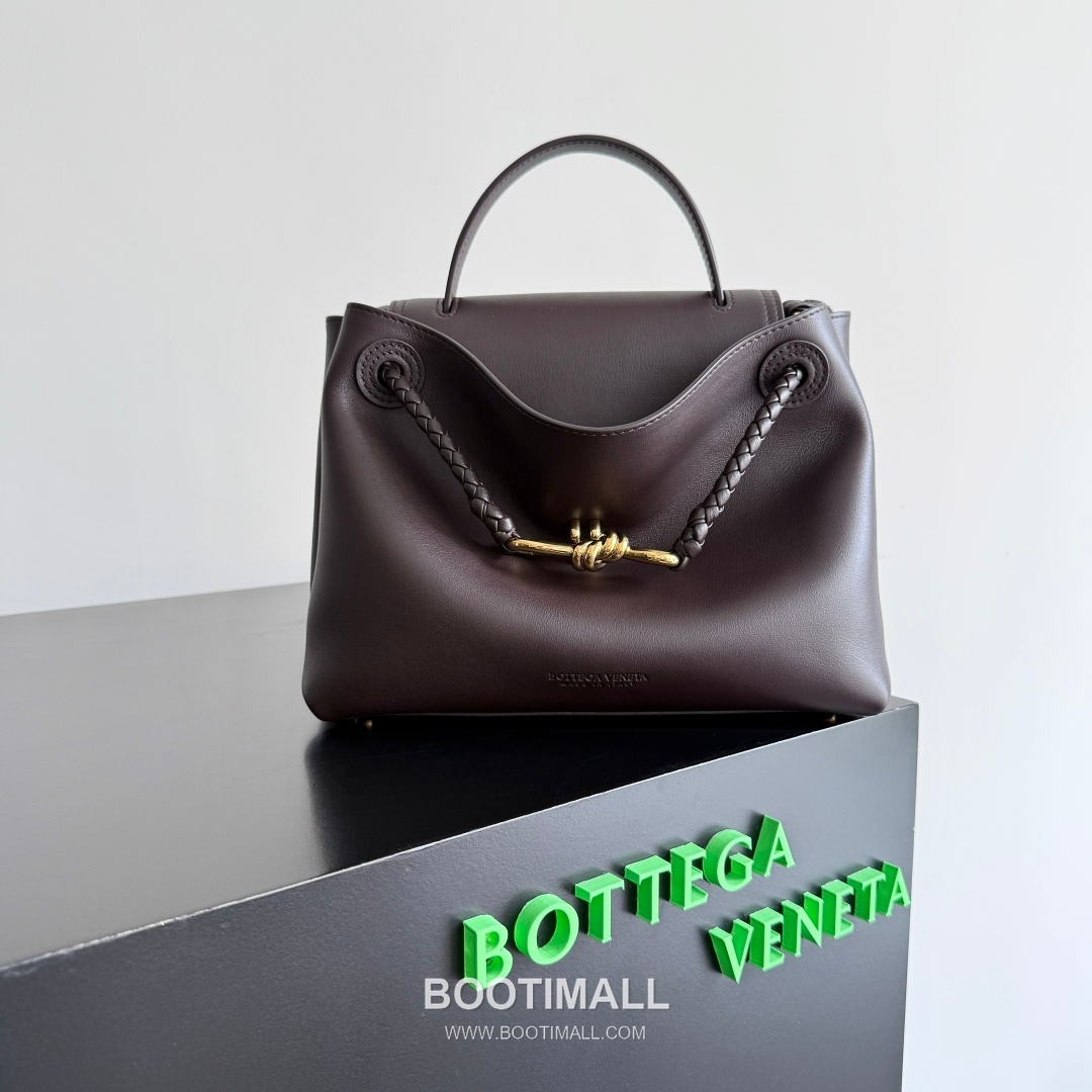 Bottega Veneta Ciao Intrecciato Knot Smooth Calfskin Top Handle Bag 보테가 베네타 차오 인트레치아토 노트 스무스 카프스킨 탑핸들백 26cm 10