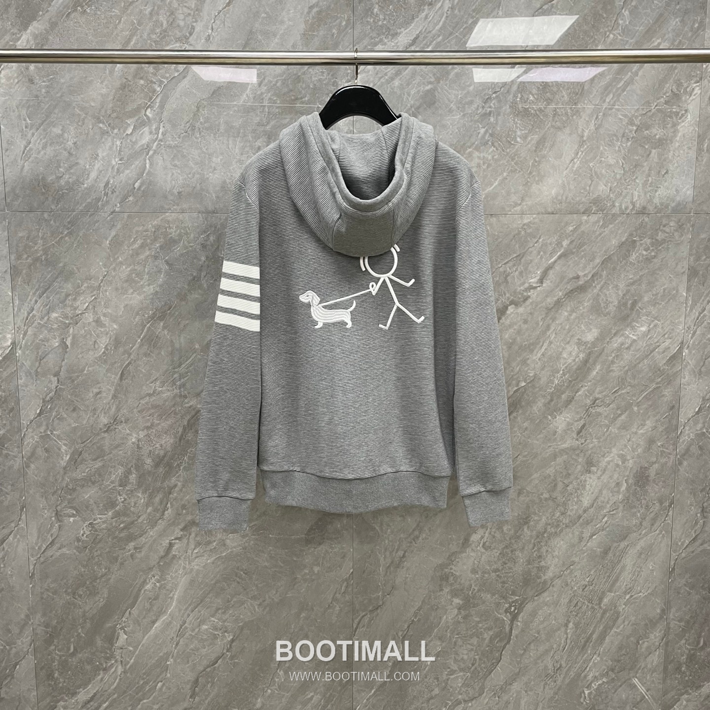 Thom Browne Stickman Dog 4-Stripe Outerwear Cotton Blue Hoodie 톰브라운 스틱맨 도그 4스트라이프 아우터 코튼 블루 후드 13