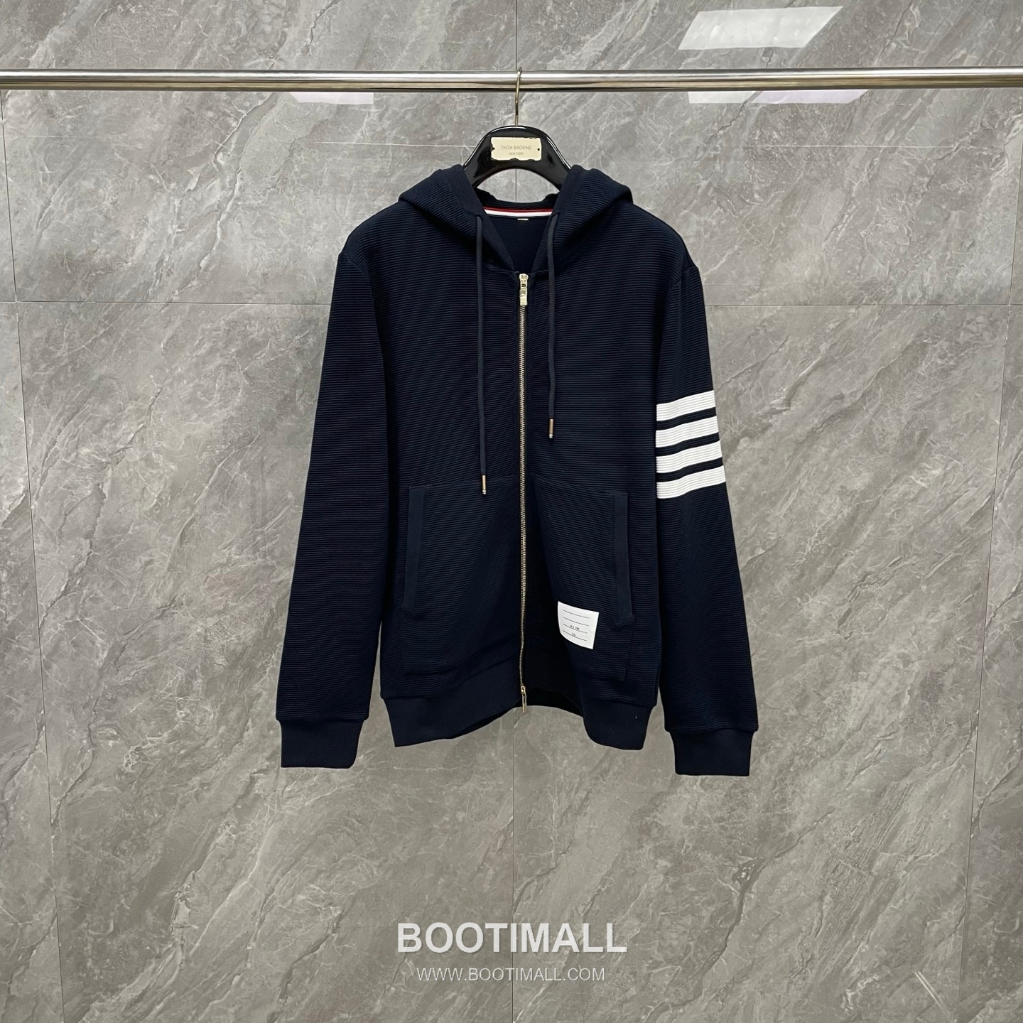 Thom Browne Stickman Dog 4-Stripe Outerwear Cotton Blue Hoodie 톰브라운 스틱맨 도그 4스트라이프 아우터 코튼 블루 후드 6