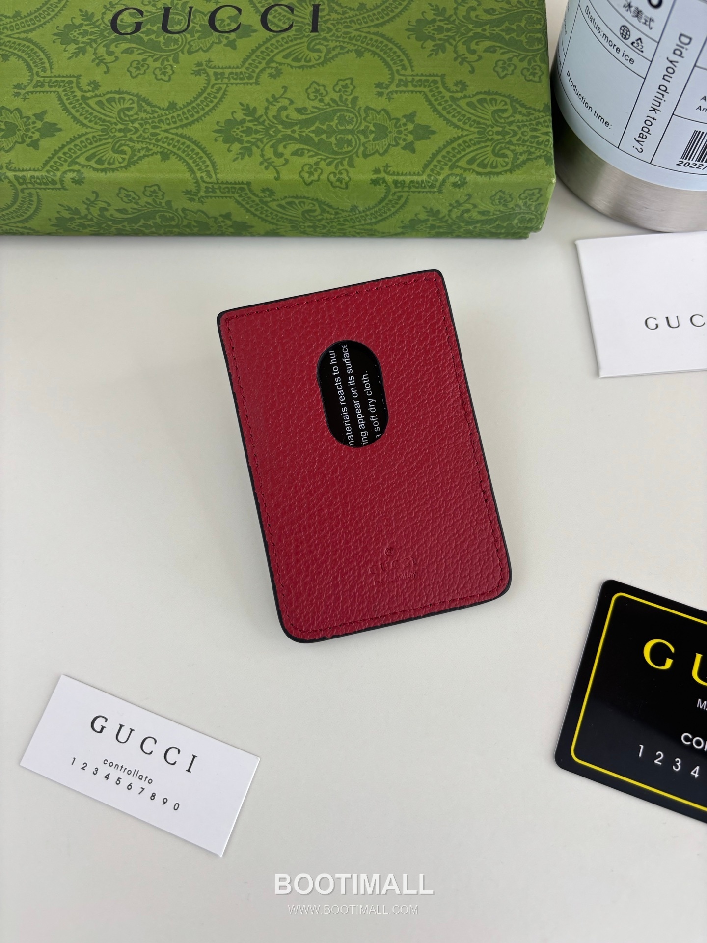 Gucci GG Supreme Bicolor Coated Canvas Pink Card Holder 구찌 GG 수프림 바이컬러 817197 코티드 캔버스 핑크 카드홀더 9.5cm 2