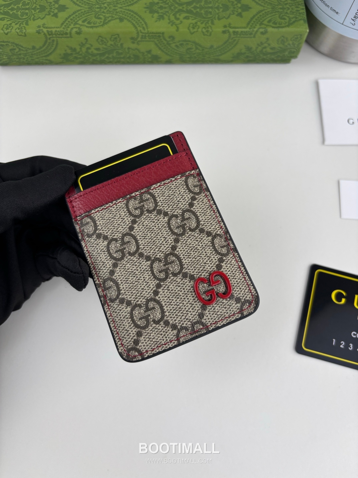 Gucci GG Supreme Bicolor Coated Canvas Pink Card Holder 구찌 GG 수프림 바이컬러 817197 코티드 캔버스 핑크 카드홀더 9.5cm 4