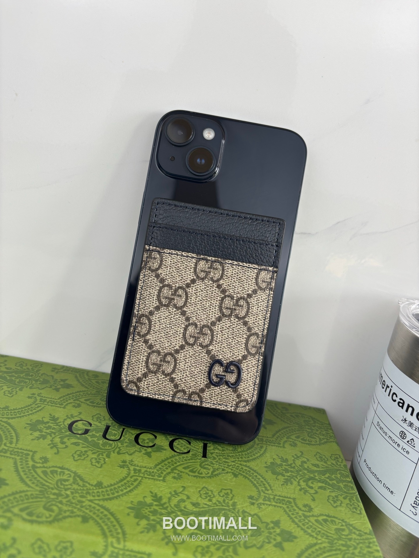 Gucci GG Supreme Bicolor GG Canvas Green Card Holder 구찌 GG 수프림 바이컬러 817197 캔버스 그린 카드홀더 9.5cm 3