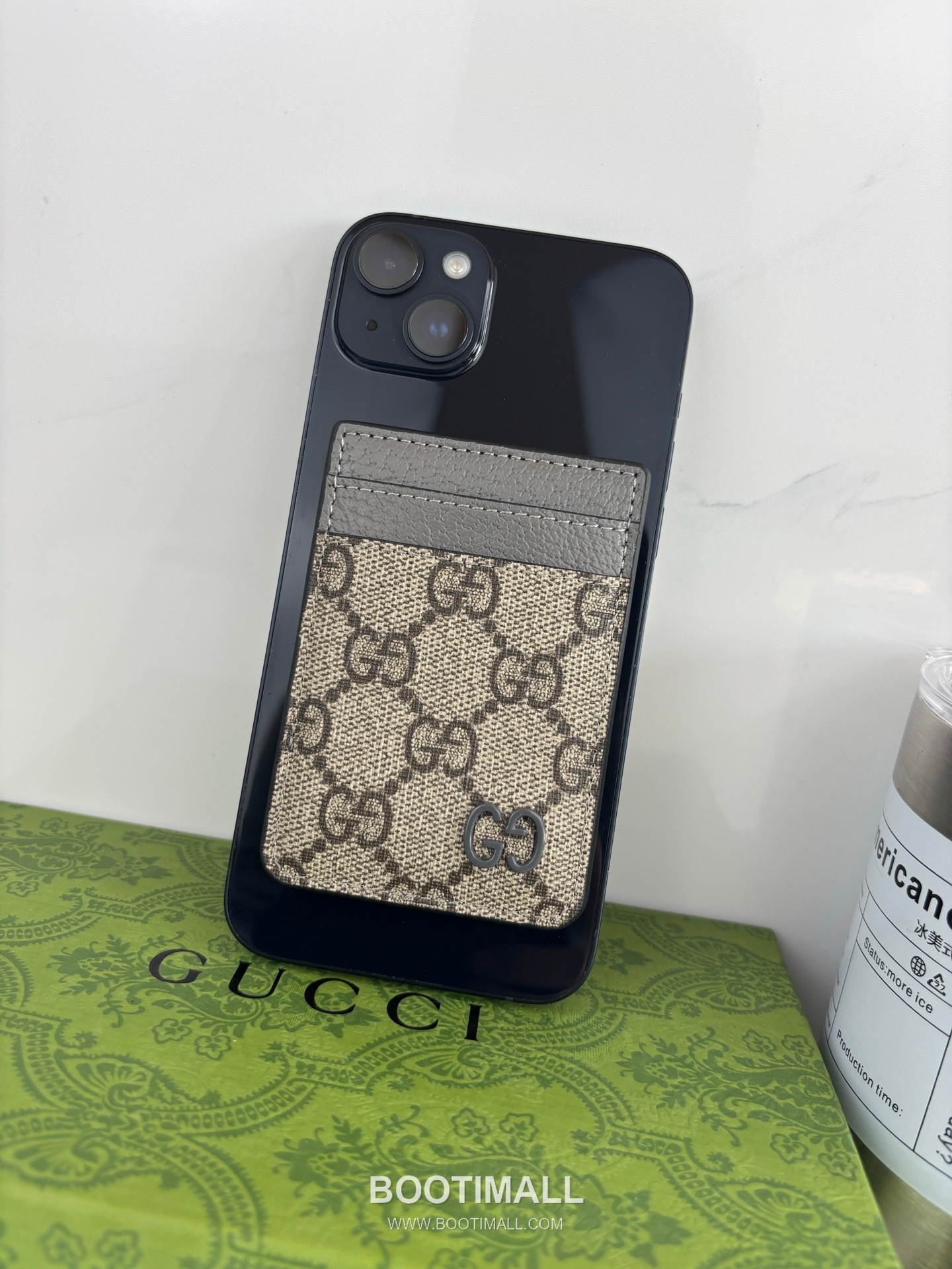 Gucci GG Supreme Bicolor GG Canvas Green Card Holder 구찌 GG 수프림 바이컬러 817197 캔버스 그린 카드홀더 9.5cm 3