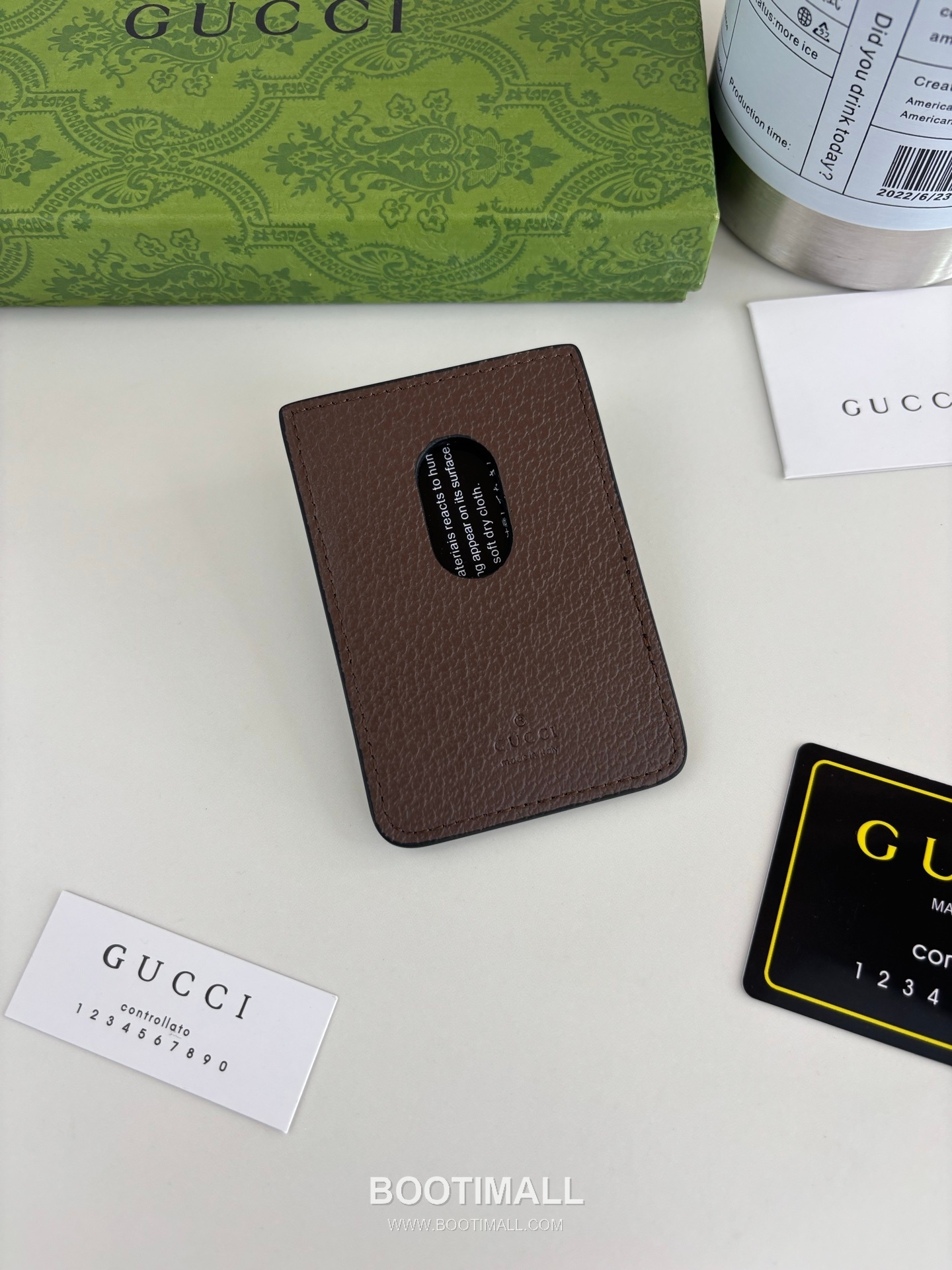 Gucci GG Supreme Bicolor Coated Canvas Brown Card Holder 구찌 GG 수프림 바이컬러 817197 코팅 캔버스 브라운 카드홀더 10cm 2