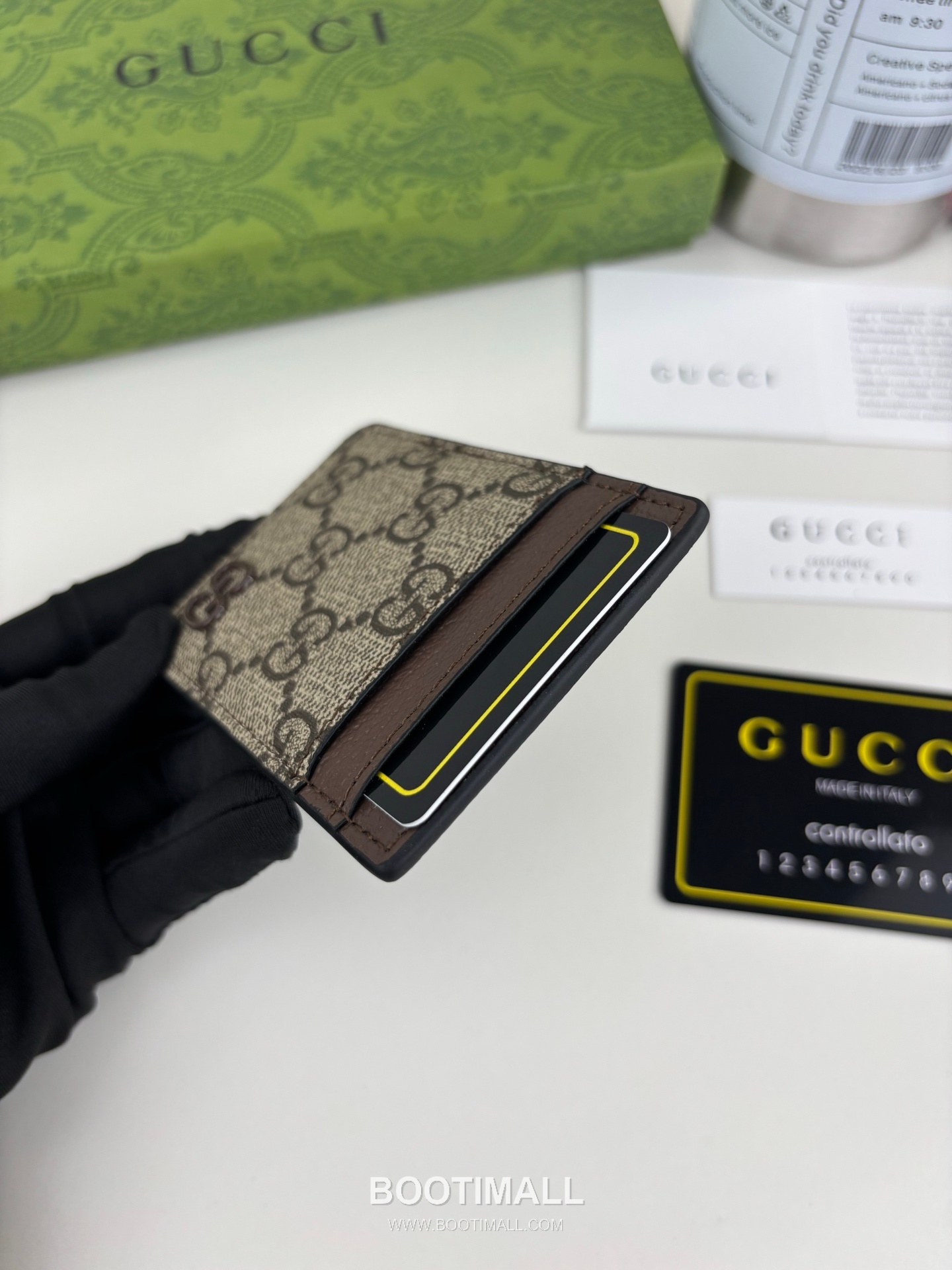 Gucci GG Supreme Bicolor Coated Canvas Brown Card Holder 구찌 GG 수프림 바이컬러 817197 코팅 캔버스 브라운 카드홀더 10cm 5