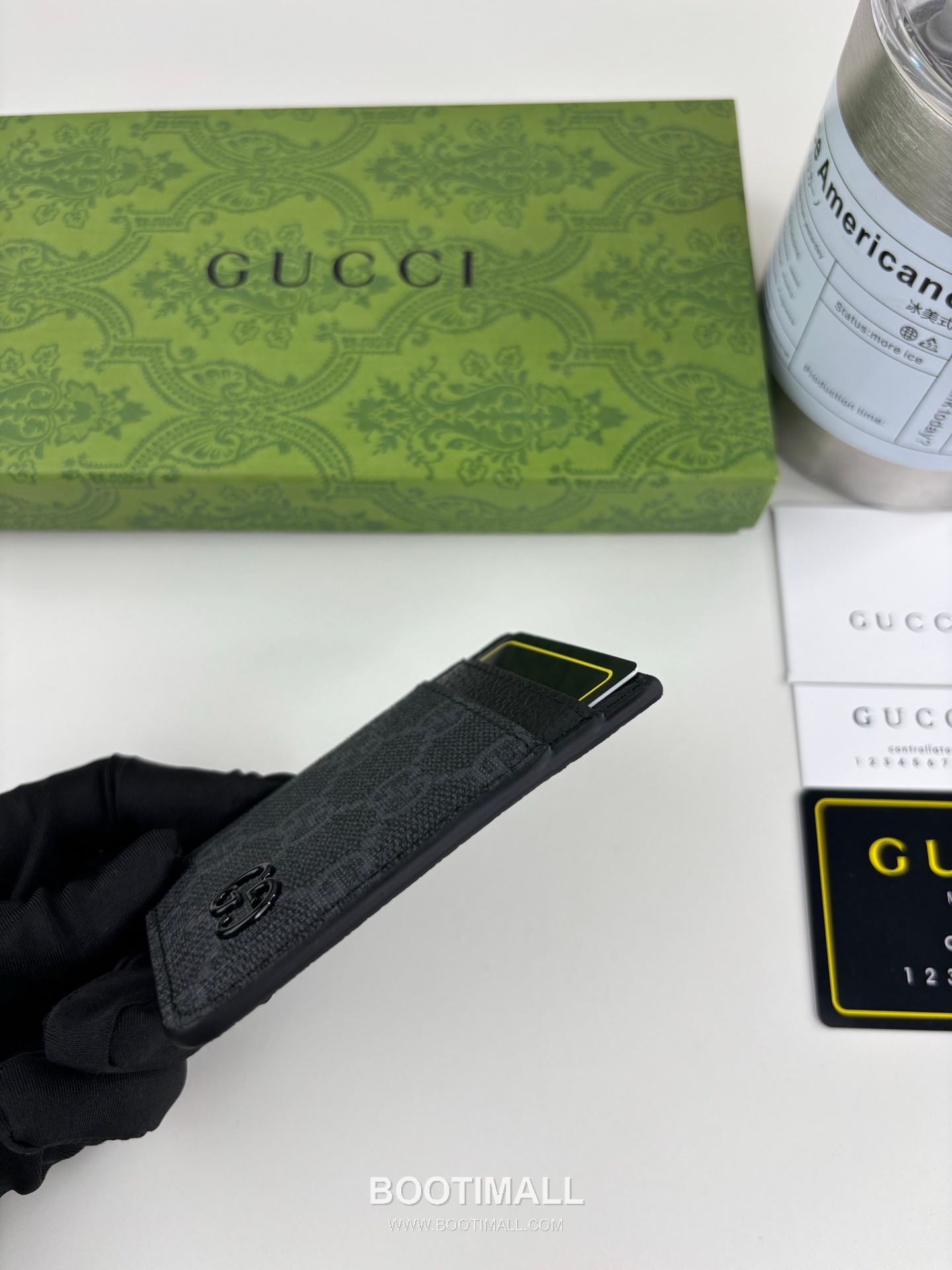 Gucci GG Supreme Magnetic GG Canvas Black Card Holder 구찌 GG 수프림 마그네틱 817197 캔버스 블랙 카드홀더 10cm 6
