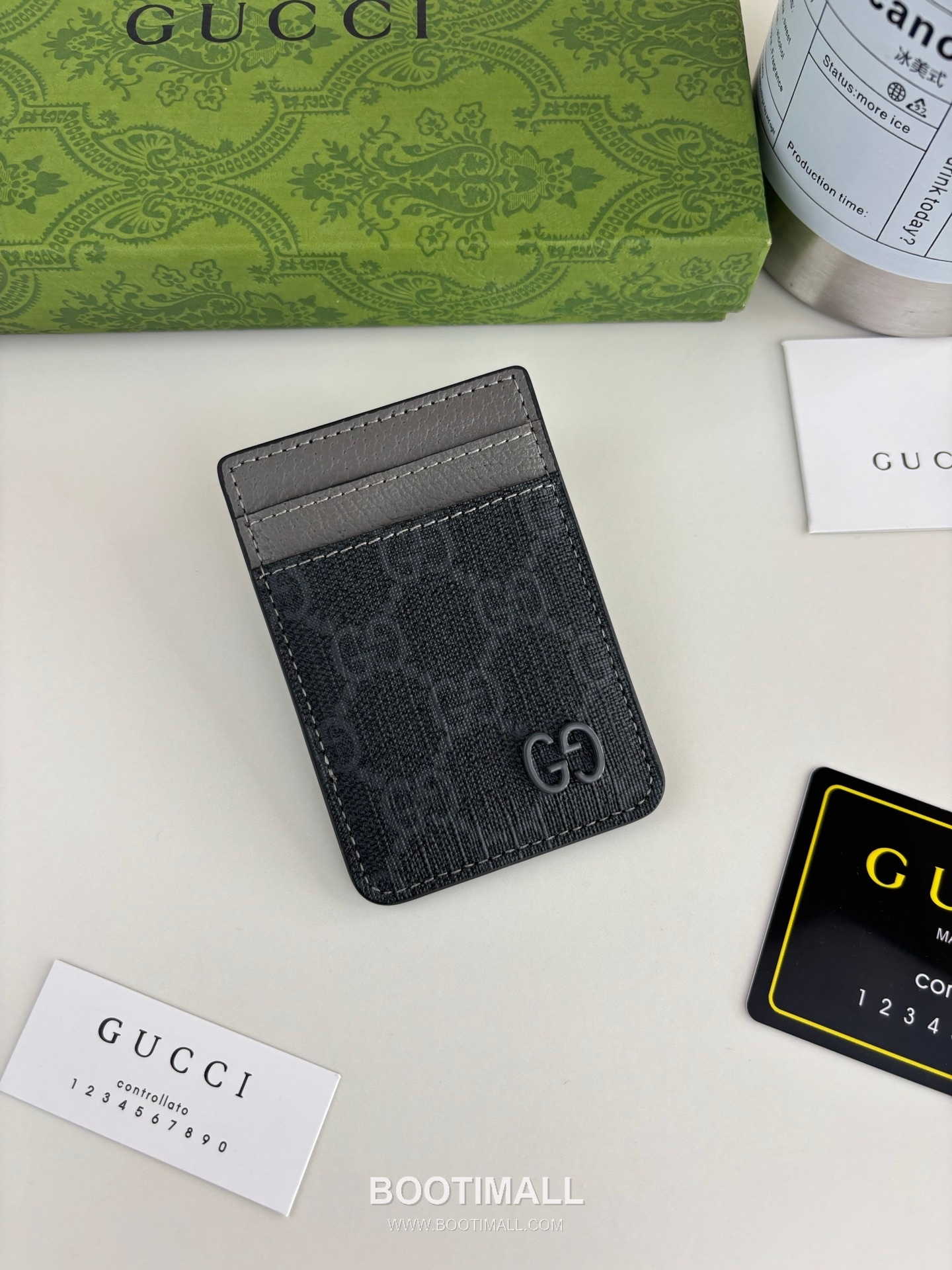 Gucci GG Supreme Two-Tone 817197 GG Canvas Blue Card Holder 구찌 GG 수프림 투톤 817197 캔버스 블루 카드홀더 9.5cm 1