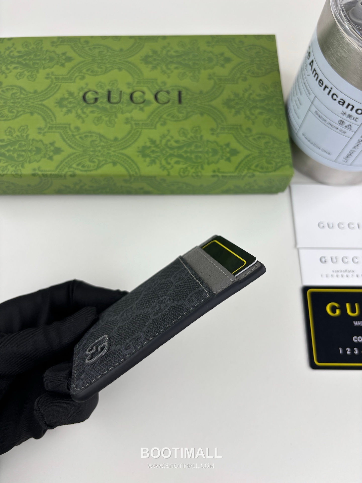 Gucci GG Supreme Two-Tone 817197 GG Canvas Blue Card Holder 구찌 GG 수프림 투톤 817197 캔버스 블루 카드홀더 9.5cm 6