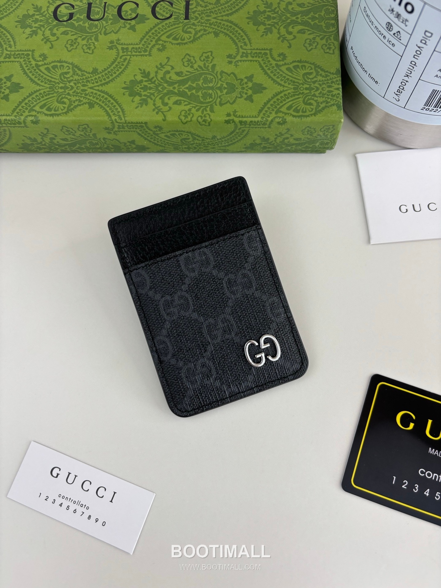 Gucci GG Supreme Magnetic Card Holder 817197 GG Canvas White 구찌 GG 수프림 마그네틱 카드 홀더 817197 캔버스 화이트 10cm 1