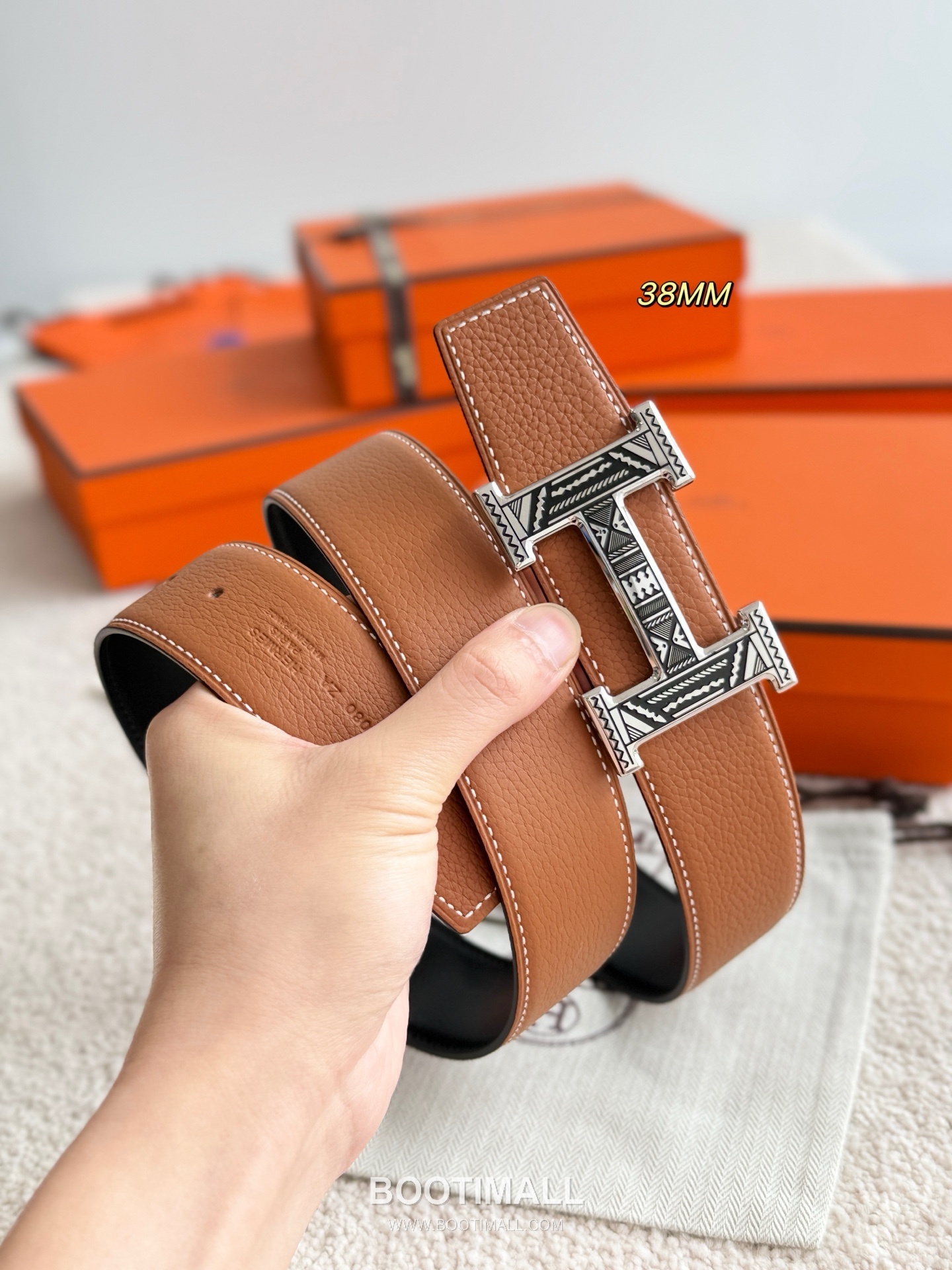 Hermès H Touareg Togo Calfskin Belt 에르메스 H 투아레그 토고 카프스킨 벨트 3.8cm 5
