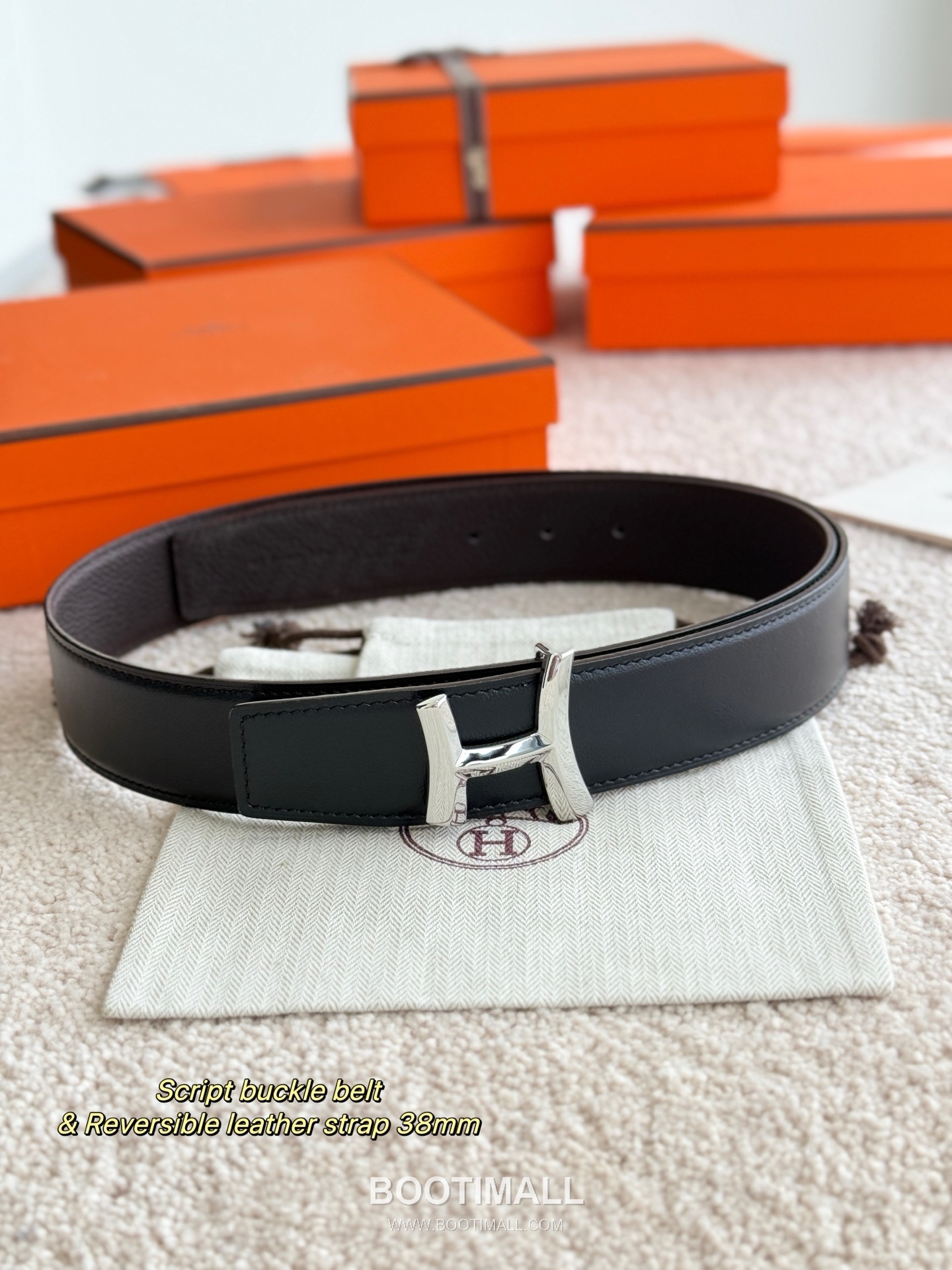 Hermès Script Buckle Togo Calfskin Belt 에르메스 스크립트 버클 토고 카프스킨 벨트 3.8cm 6