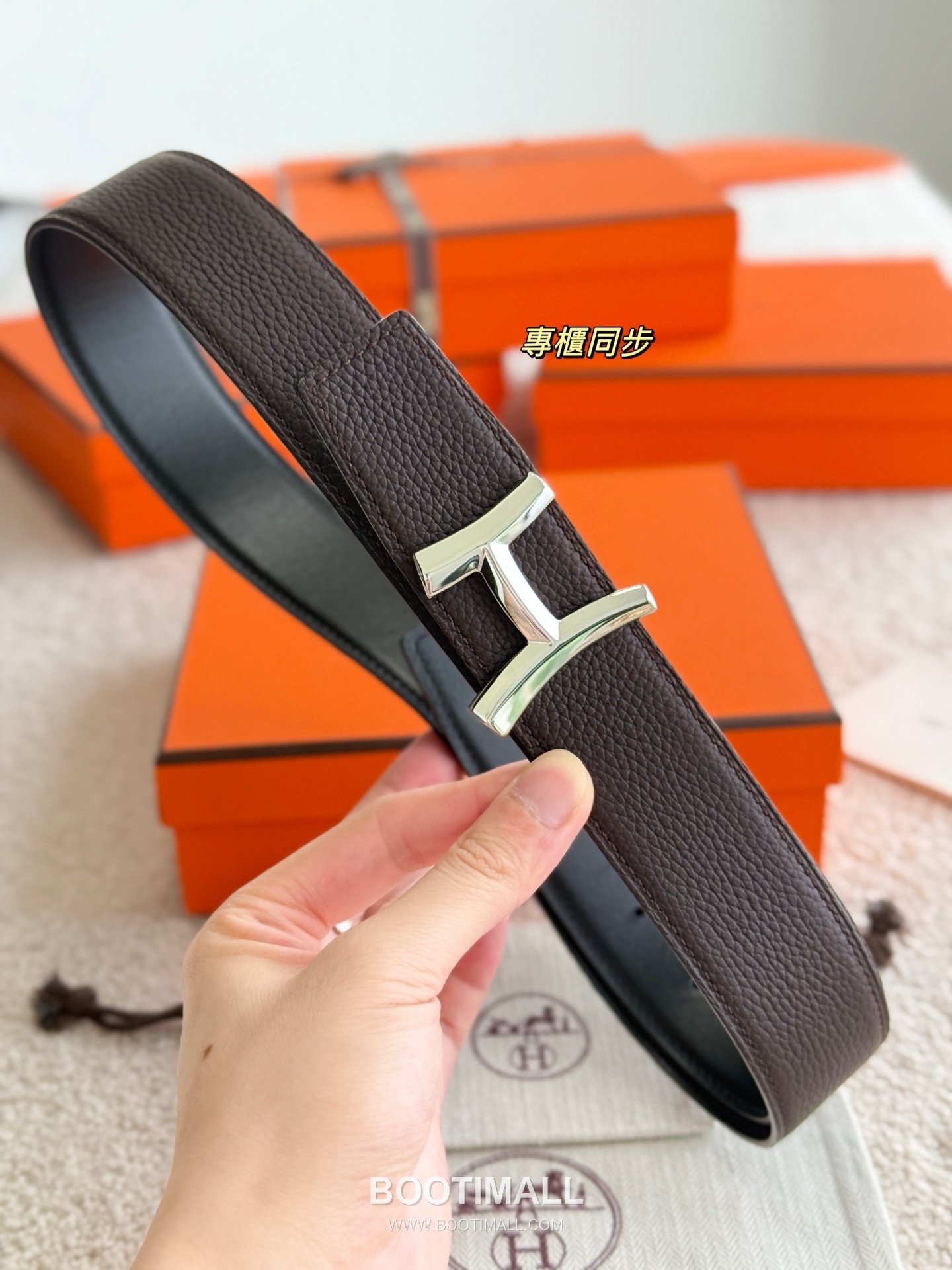 Hermès Script Buckle Togo Calfskin Belt 에르메스 스크립트 버클 토고 카프스킨 벨트 3.8cm 7