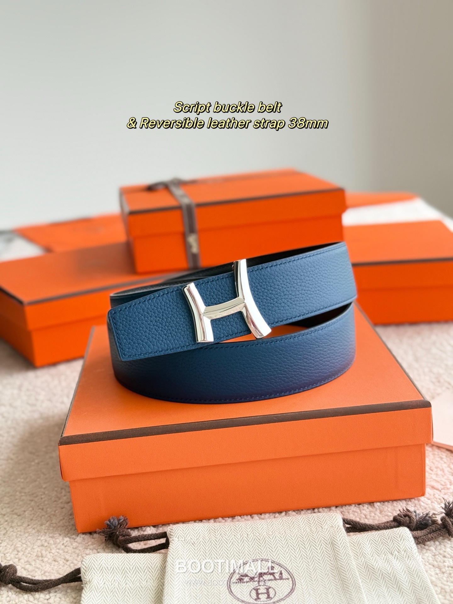 Hermès Script Buckle Togo Calfskin Belt 에르메스 스크립트 버클 토고 카프스킨 벨트 3.8cm 4