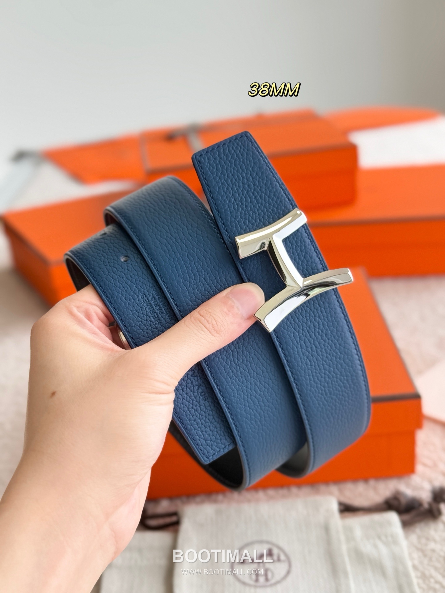 Hermès Script Buckle Togo Calfskin Belt 에르메스 스크립트 버클 토고 카프스킨 벨트 3.8cm 8
