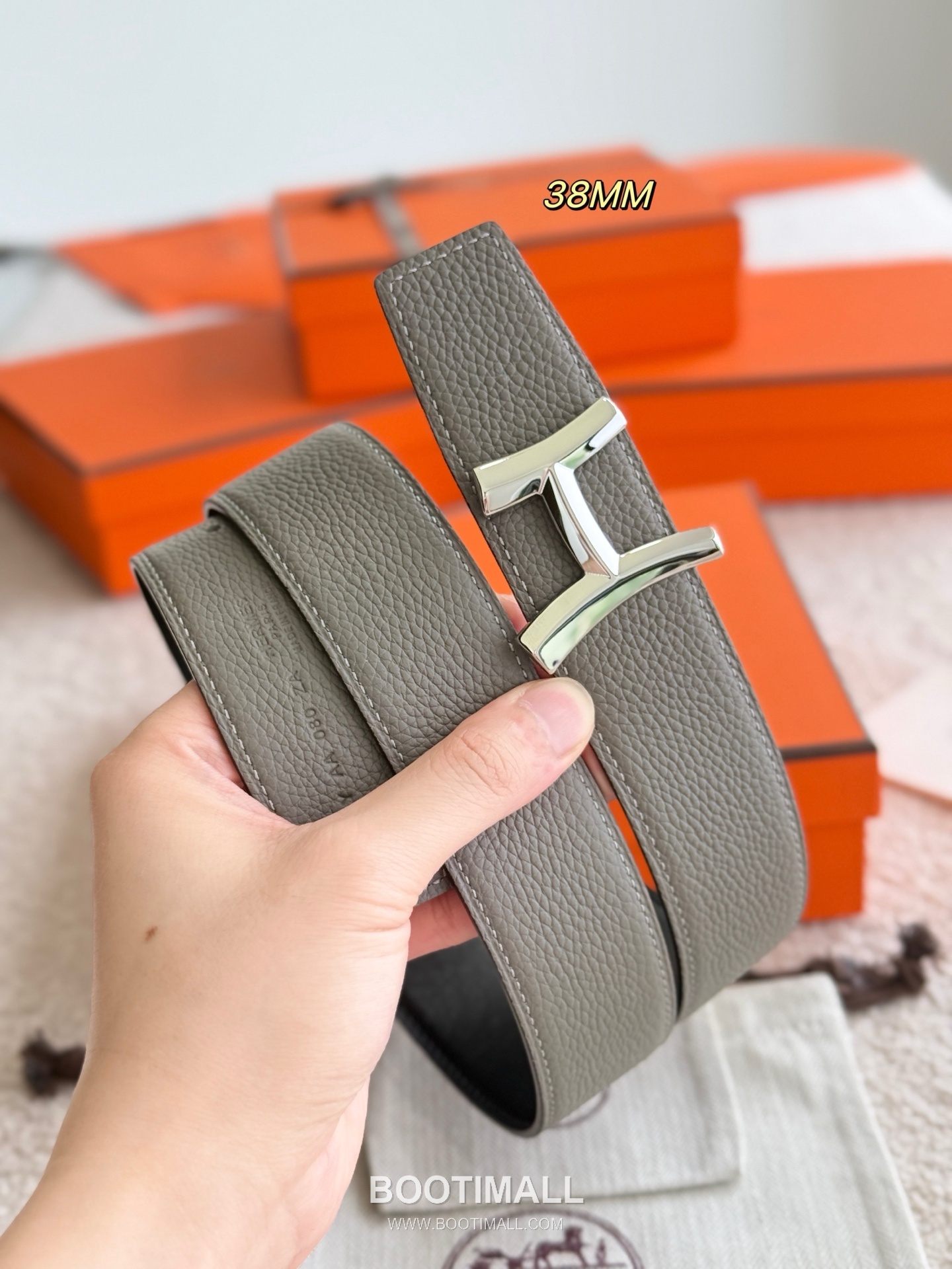 Hermès Script Buckle Togo Calfskin Belt 에르메스 스크립트 버클 토고 카프스킨 벨트 3.8cm 8