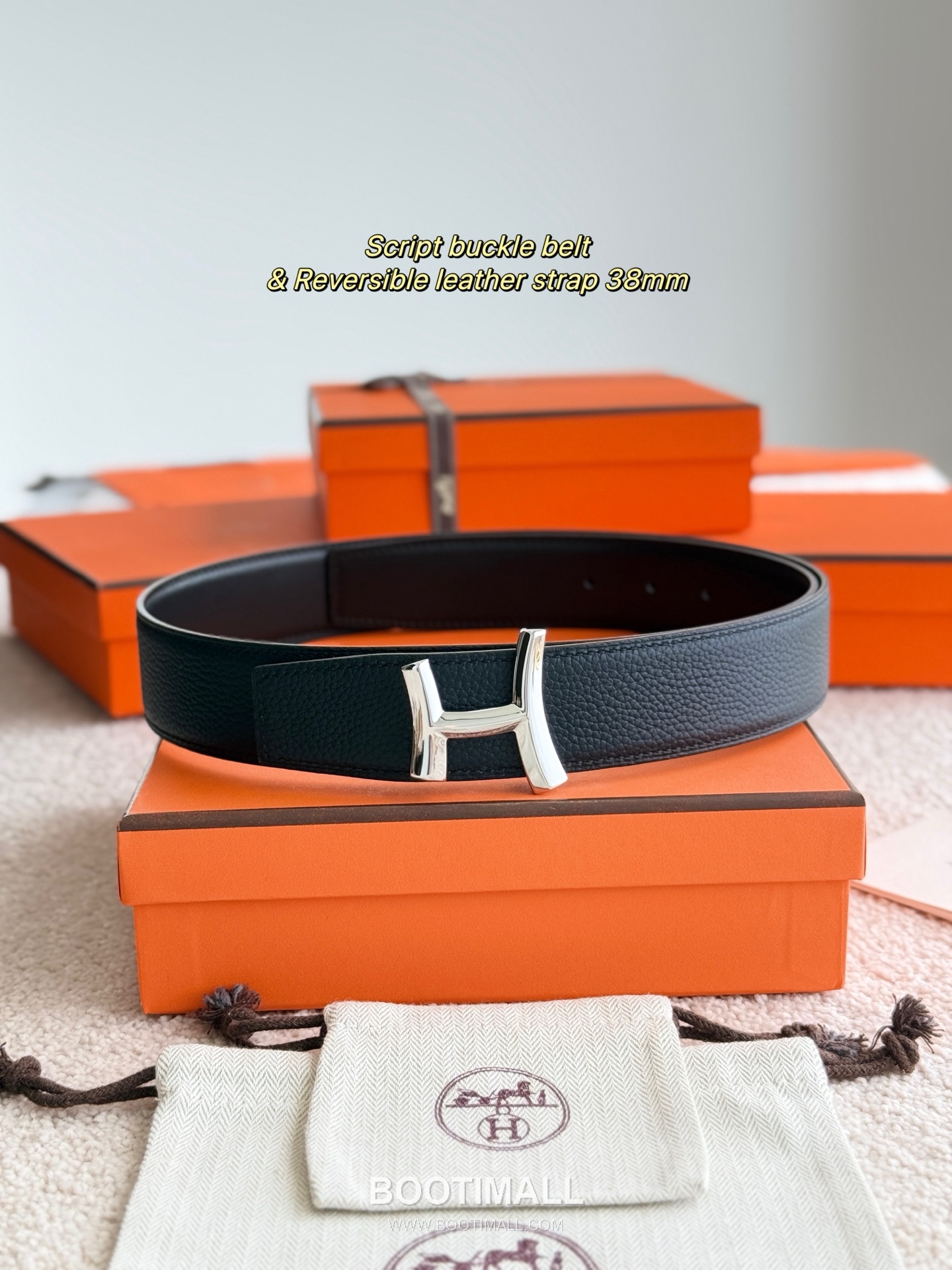 Hermès Script Buckle Togo Calfskin Belt 에르메스 스크립트 버클 토고 카프스킨 벨트 3.8cm 3