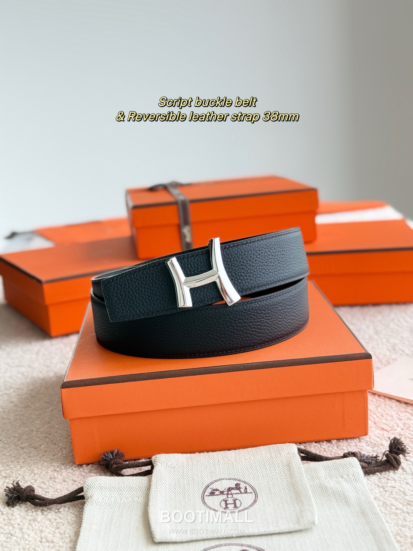 Hermès Script Buckle Togo Calfskin Belt 에르메스 스크립트 버클 토고 카프스킨 벨트 3.8cm 4