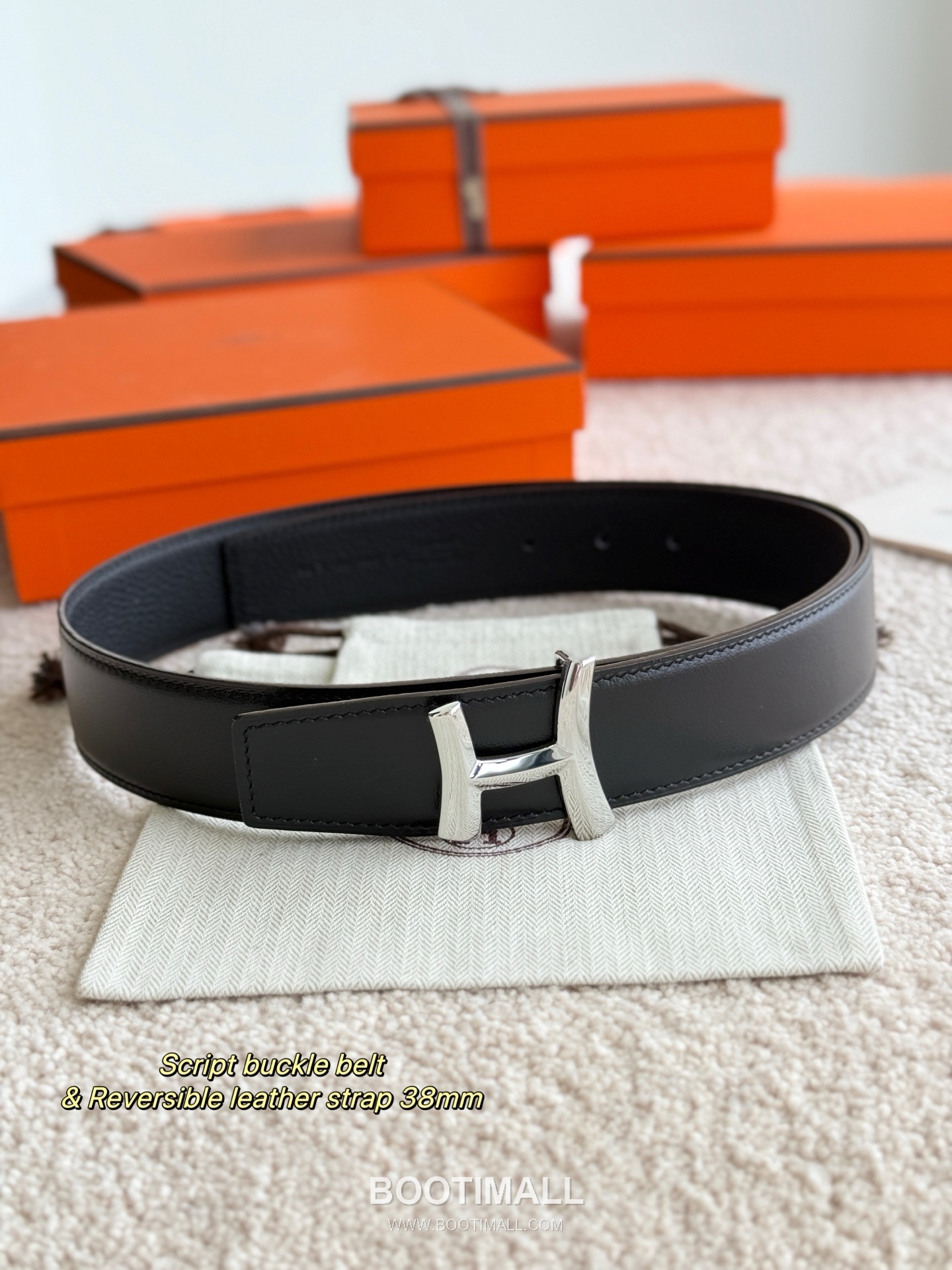 Hermès Script Buckle Togo Calfskin Belt 에르메스 스크립트 버클 토고 카프스킨 벨트 3.8cm 6