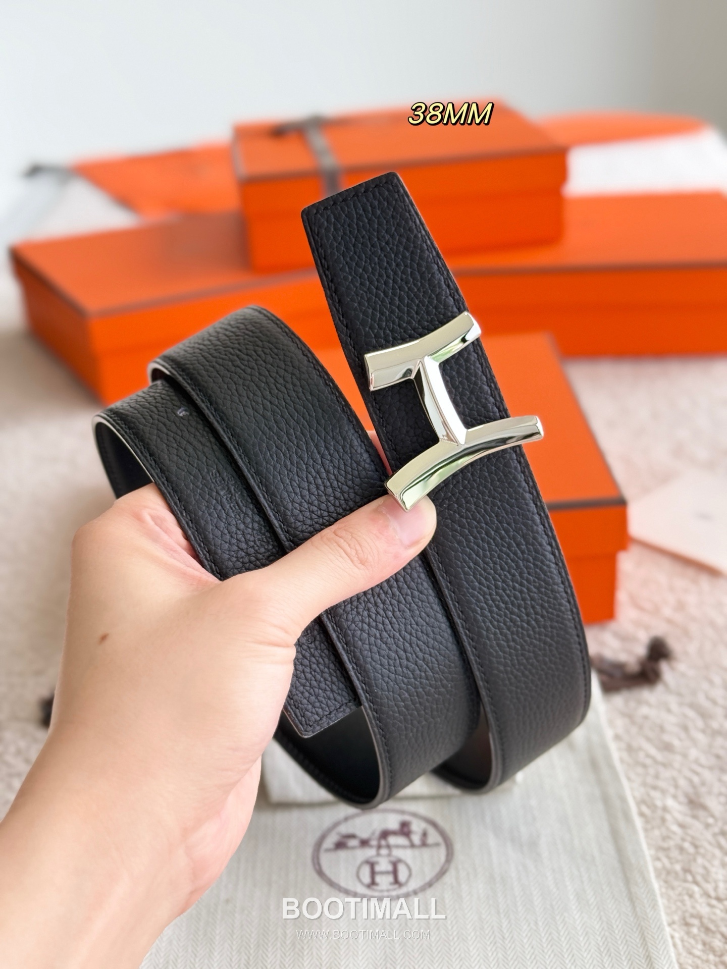 Hermès Script Buckle Togo Calfskin Belt 에르메스 스크립트 버클 토고 카프스킨 벨트 3.8cm 8