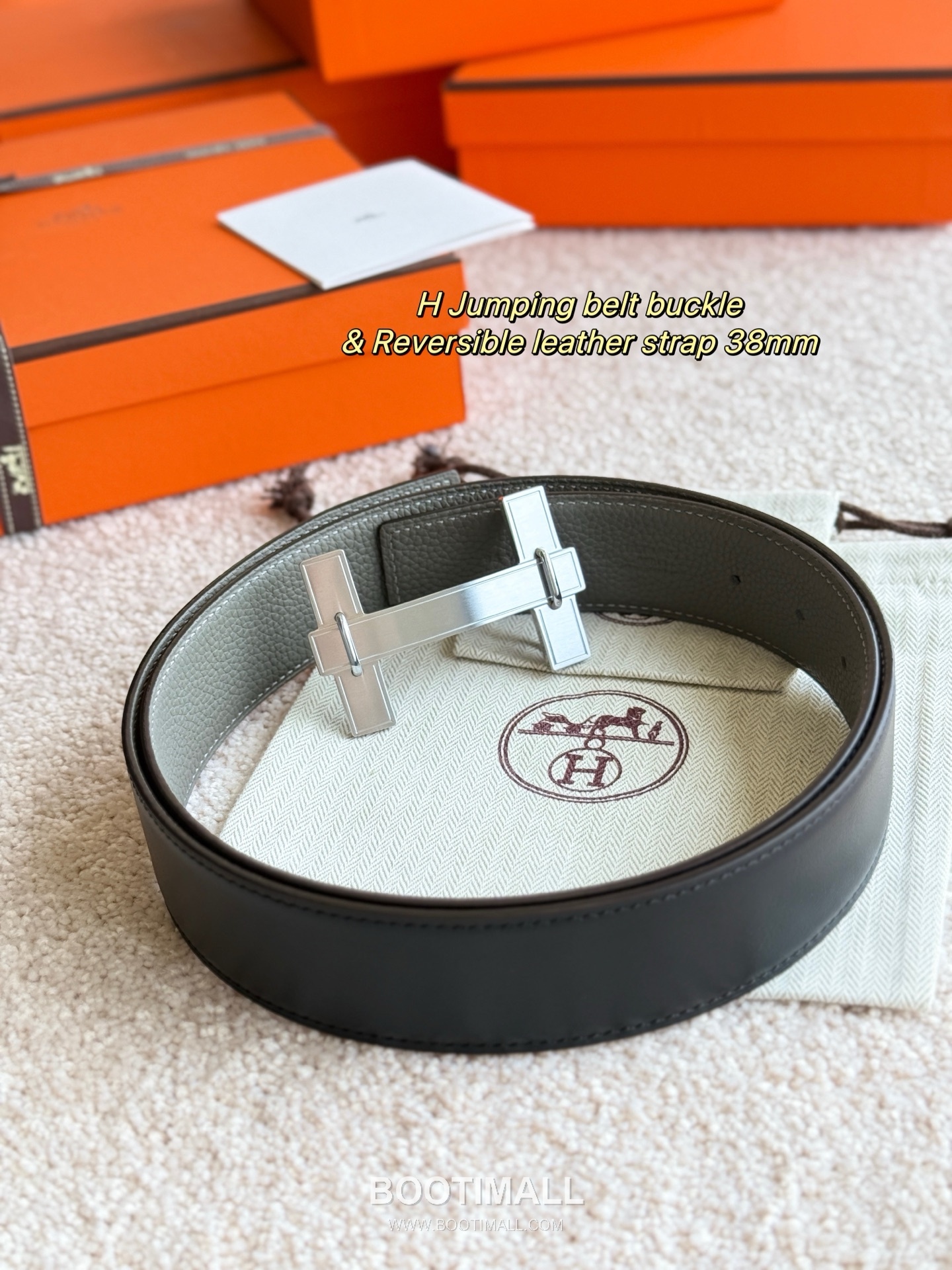 
Hermès Jumping Buckle Togo Calfskin Belt 에르메스 점핑 버클 토고 카프스킨 벨트 3.8cm 3