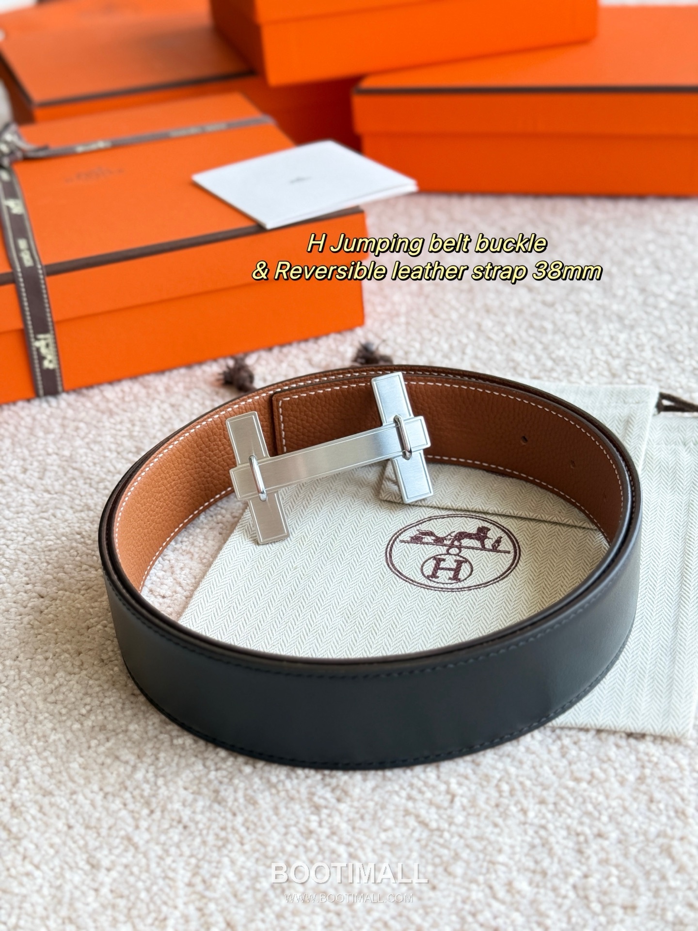 
Hermès Jumping Buckle Togo Calfskin Belt 에르메스 점핑 버클 토고 카프스킨 벨트 3.8cm 3