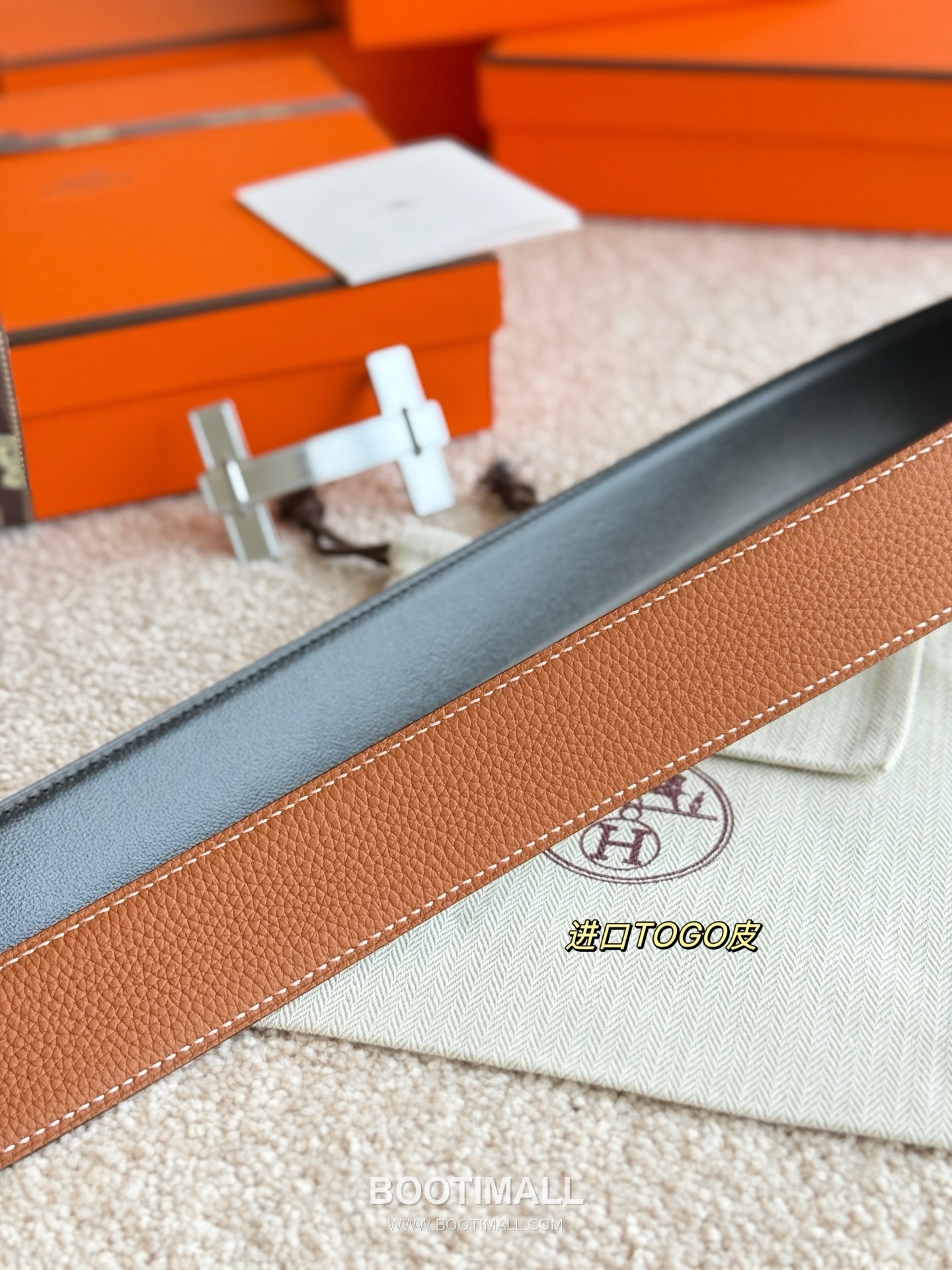 
Hermès Jumping Buckle Togo Calfskin Belt 에르메스 점핑 버클 토고 카프스킨 벨트 3.8cm 9