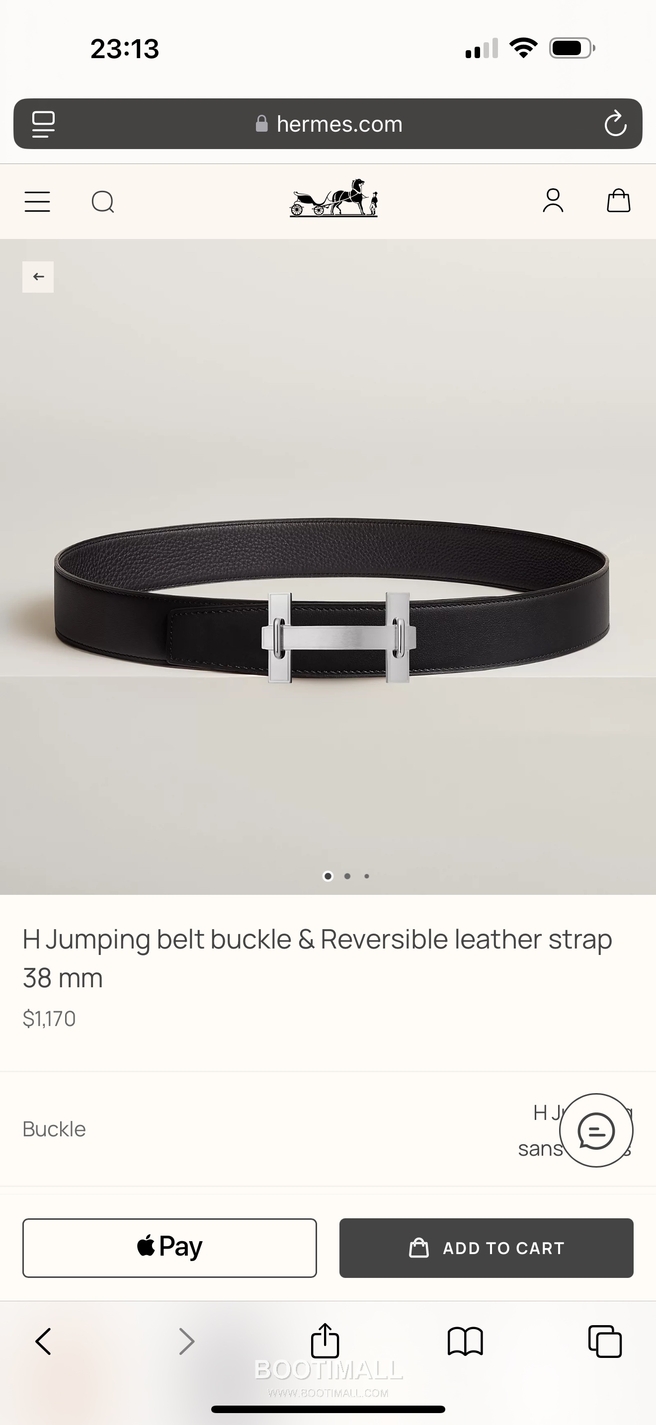 
Hermès Jumping Buckle Togo Calfskin Belt 에르메스 점핑 버클 토고 카프스킨 벨트 3.8cm 1