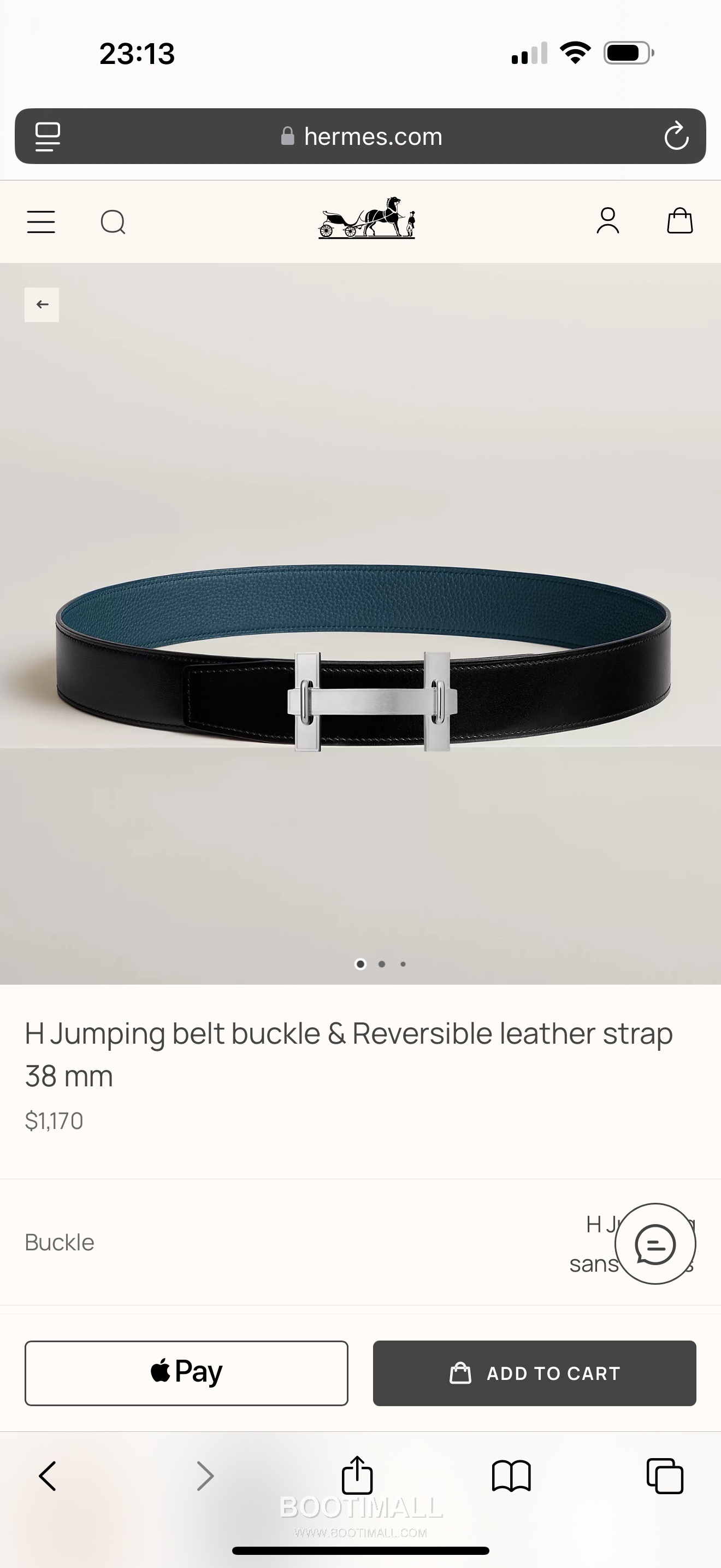 
Hermès Jumping Buckle Togo Calfskin Belt 에르메스 점핑 버클 토고 카프스킨 벨트 3.8cm 1