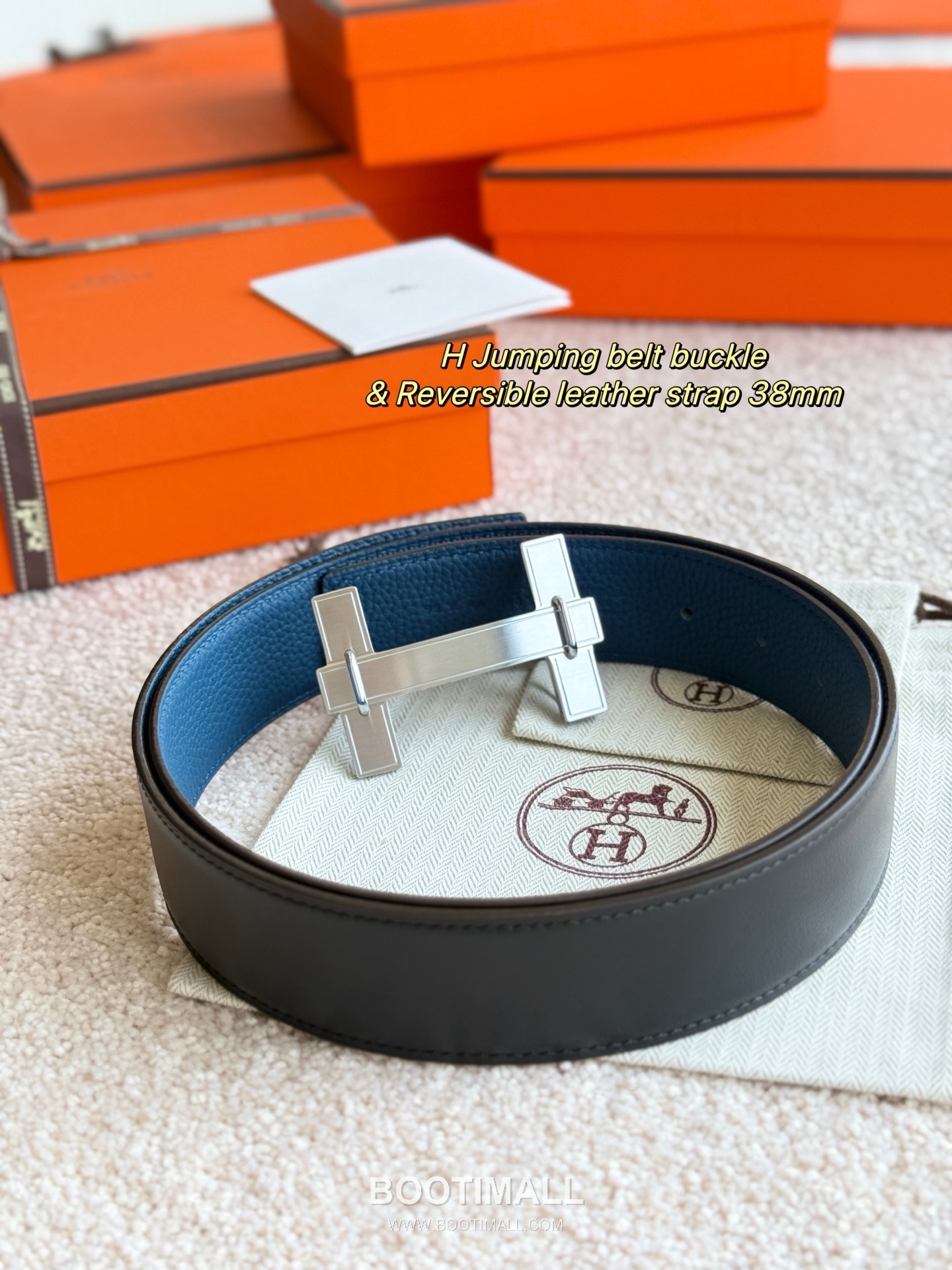 
Hermès Jumping Buckle Togo Calfskin Belt 에르메스 점핑 버클 토고 카프스킨 벨트 3.8cm 3