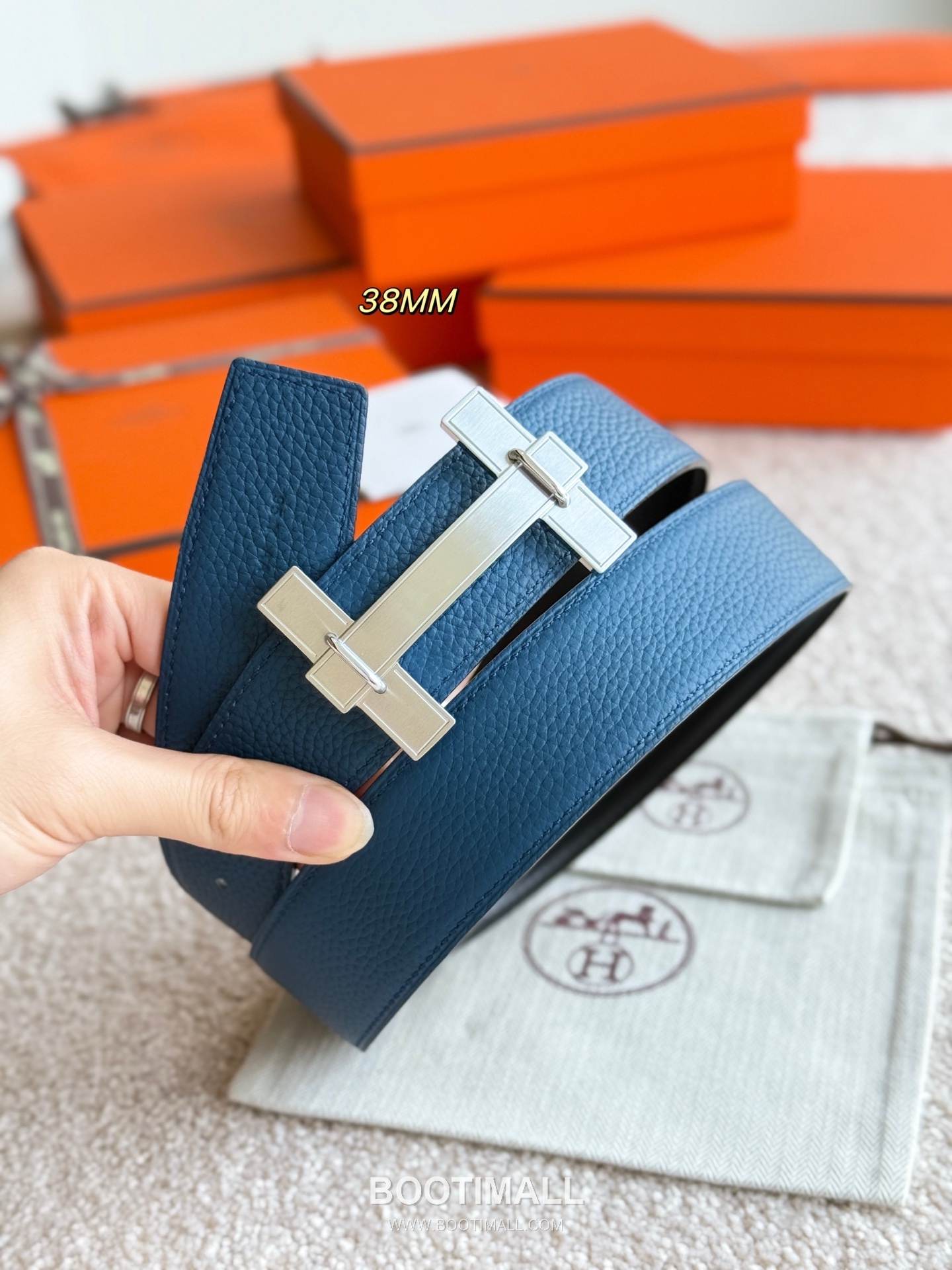 
Hermès Jumping Buckle Togo Calfskin Belt 에르메스 점핑 버클 토고 카프스킨 벨트 3.8cm 7