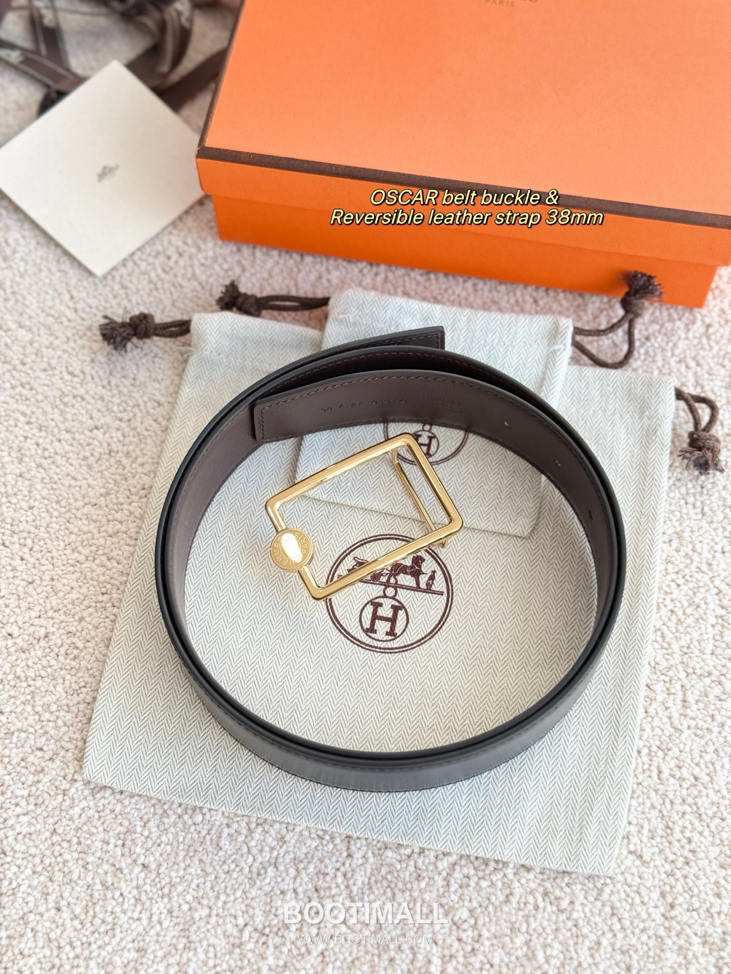 
Hermès Oscar Reversible Swift Calfskin Belt 에르메스 오스카 리버서블 스위프트 카프스킨 벨트 3.8cm 1