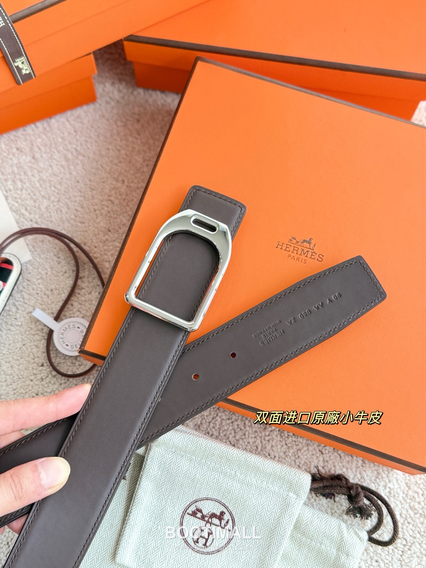 
Hermès Jockey Reversible Matte Calfskin Belt 에르메스 조키 리버서블 매트 카프스킨 벨트 3.8cm 6