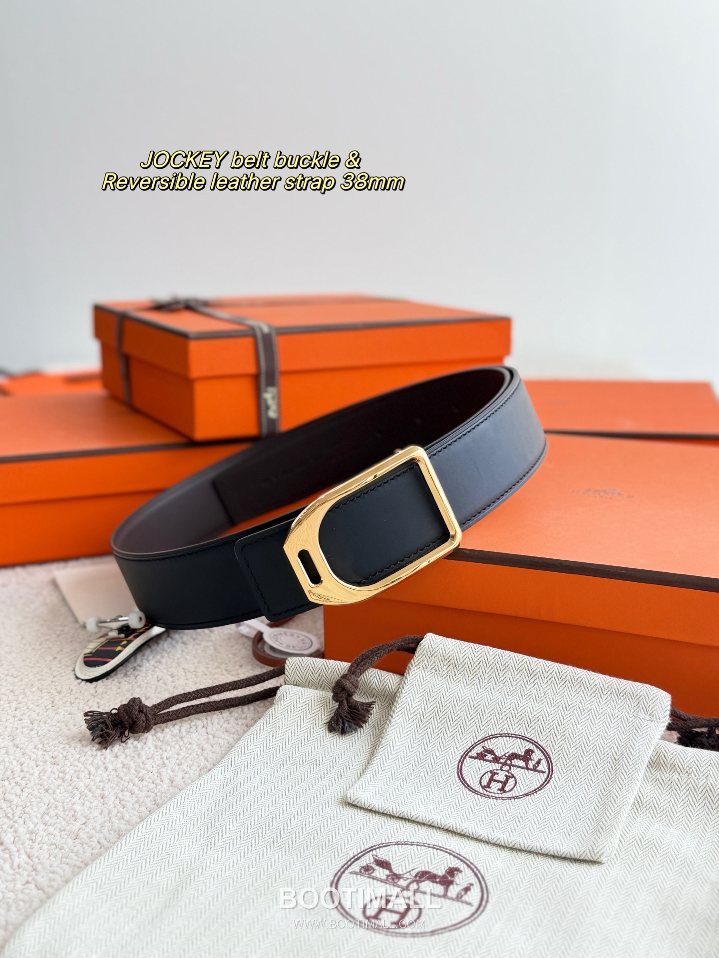 Hermès Jockey Reversible Matte Calfskin Belt 에르메스 조키 리버서블 매트 카프스킨 벨트 3.8cm 1