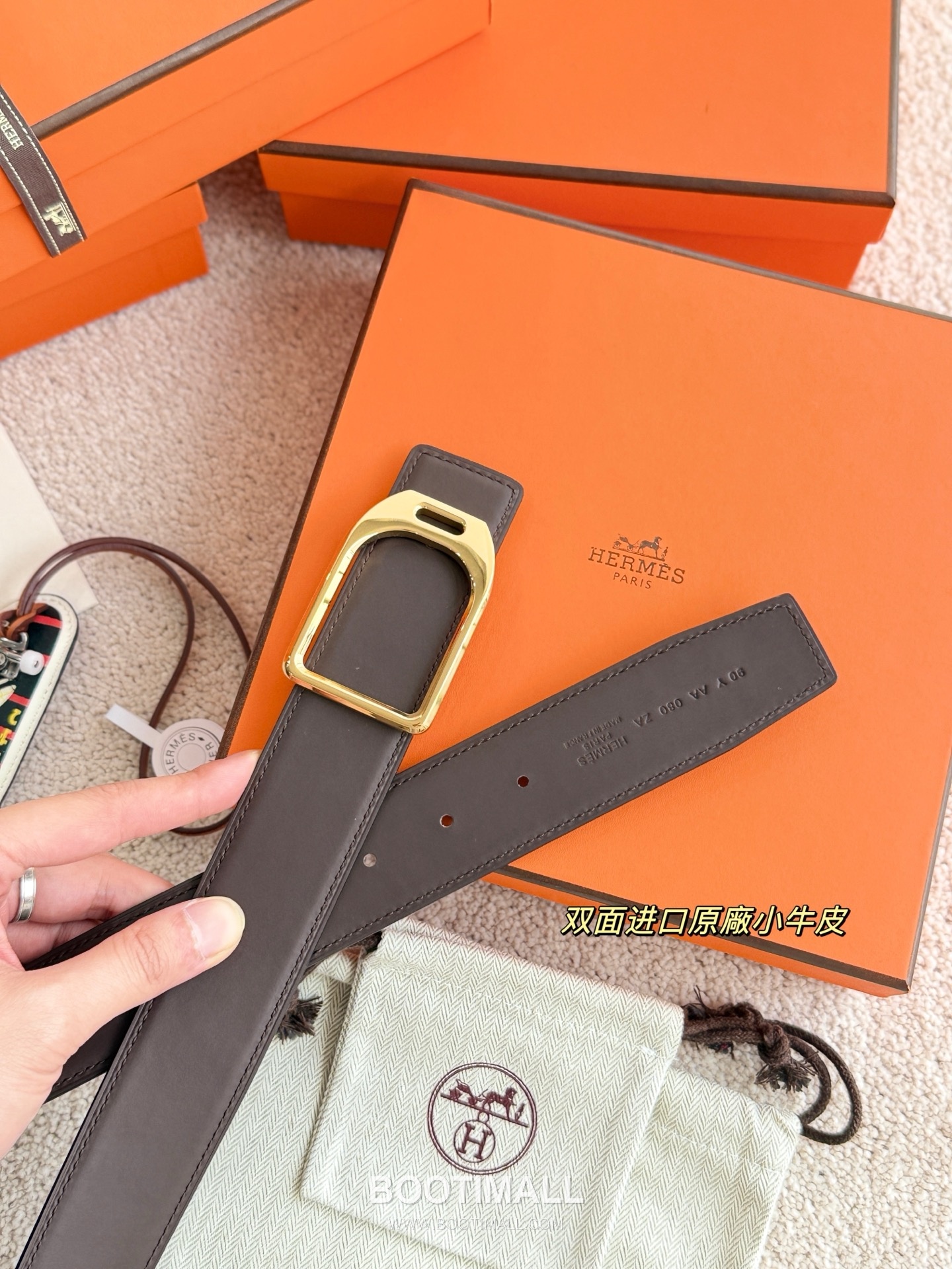 Hermès Jockey Reversible Matte Calfskin Belt 에르메스 조키 리버서블 매트 카프스킨 벨트 3.8cm 6