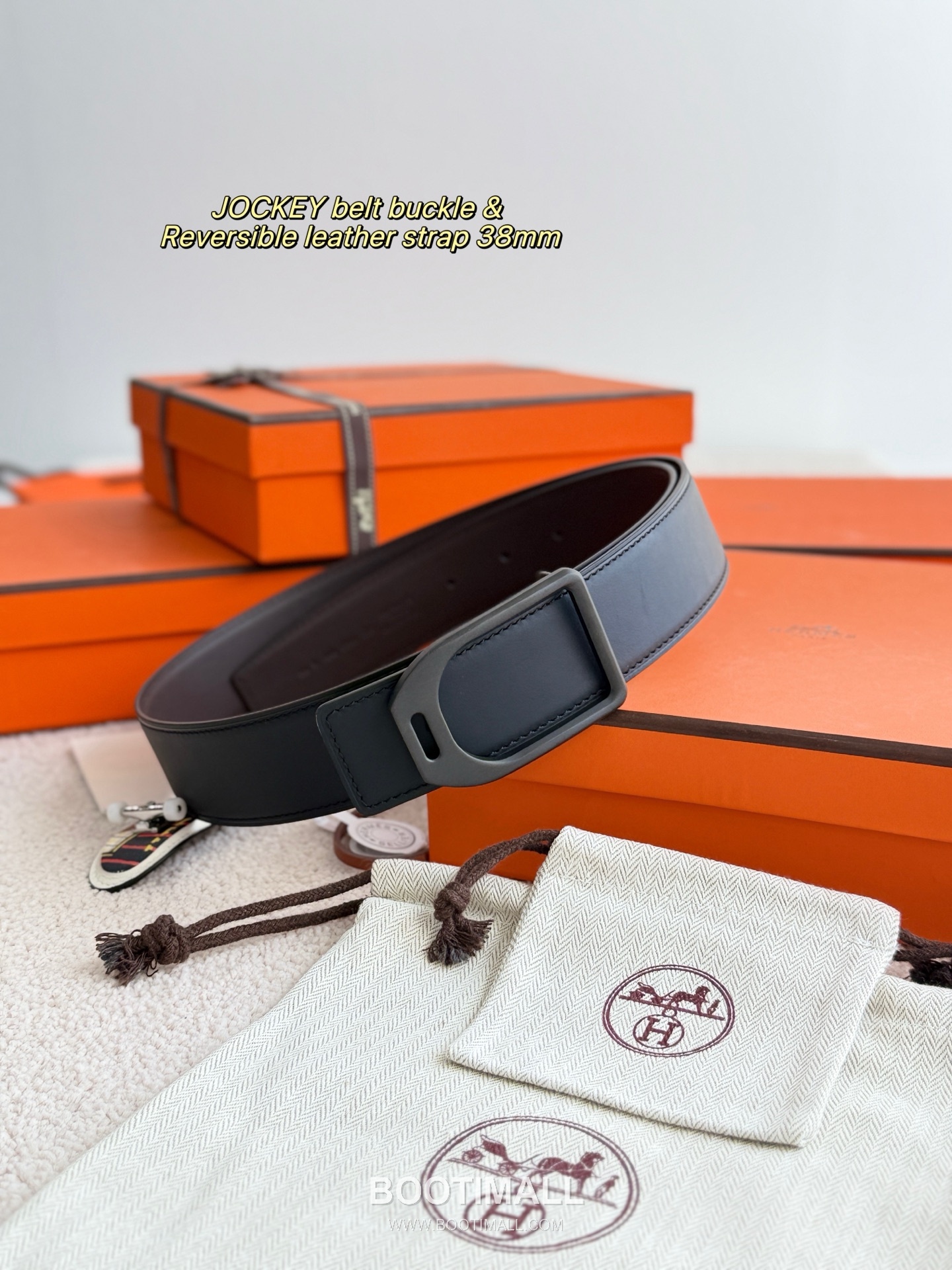 
Hermès Jockey Reversible Matte Calfskin Belt 에르메스 조키 리버서블 매트 카프스킨 벨트 3.8cm 1