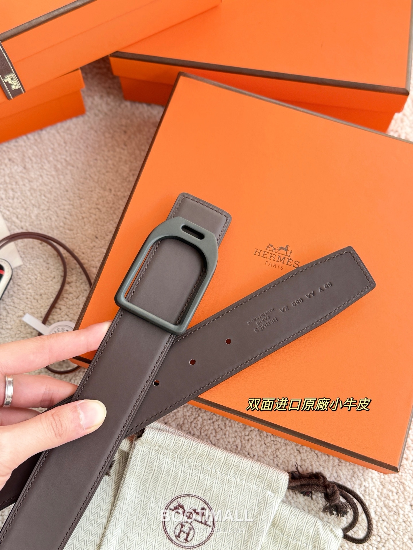 
Hermès Jockey Reversible Matte Calfskin Belt 에르메스 조키 리버서블 매트 카프스킨 벨트 3.8cm 6