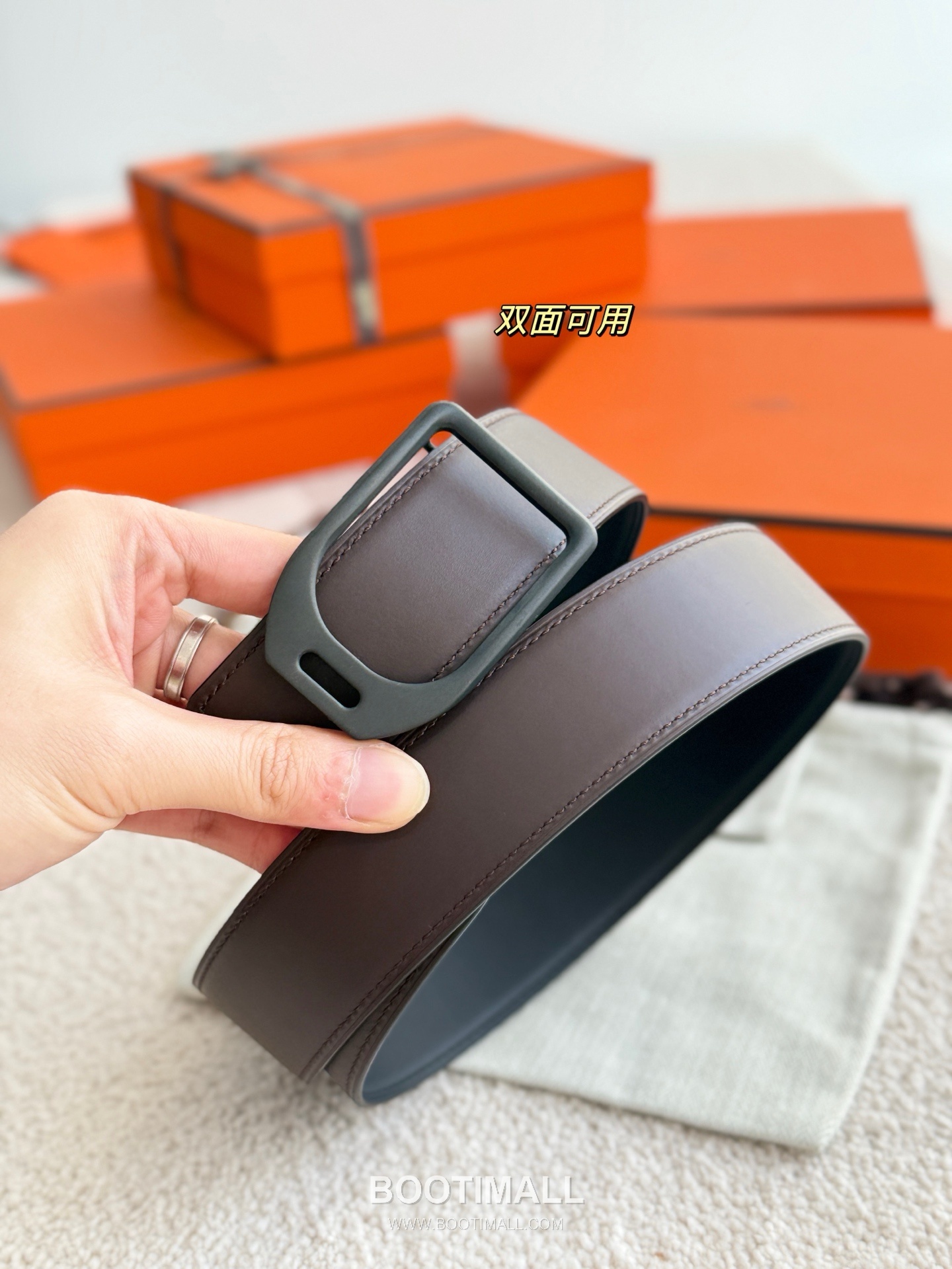 
Hermès Jockey Reversible Matte Calfskin Belt 에르메스 조키 리버서블 매트 카프스킨 벨트 3.8cm 7