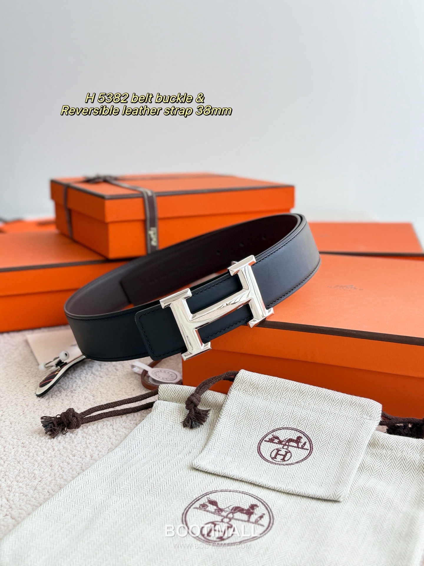 Hermès H 5382 Reversible Matte Calfskin Belt 에르메스 H 5382 리버서블 매트 카프스킨 벨트 3.8cm 1