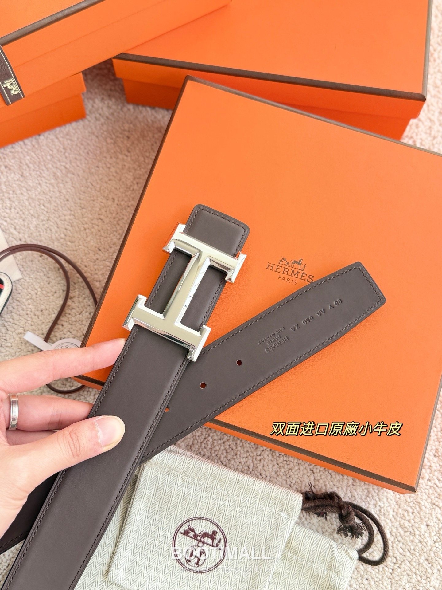 Hermès H 5382 Reversible Matte Calfskin Belt 에르메스 H 5382 리버서블 매트 카프스킨 벨트 3.8cm 6