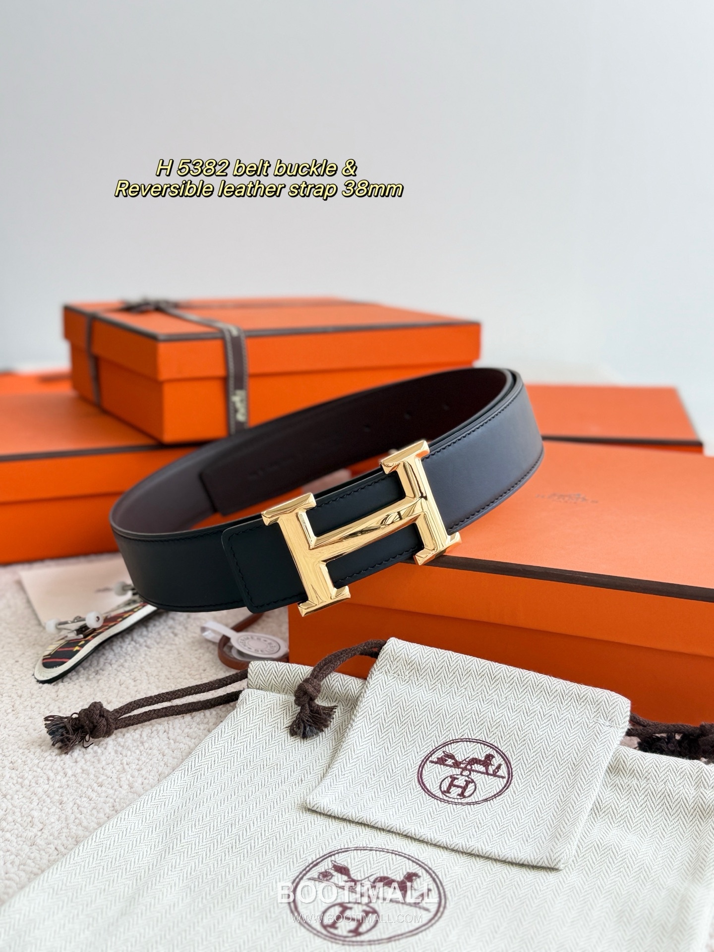 
Hermès H 5382 Reversible Matte Calfskin Belt 에르메스 H 5382 리버서블 매트 카프스킨 벨트 3.8cm 1