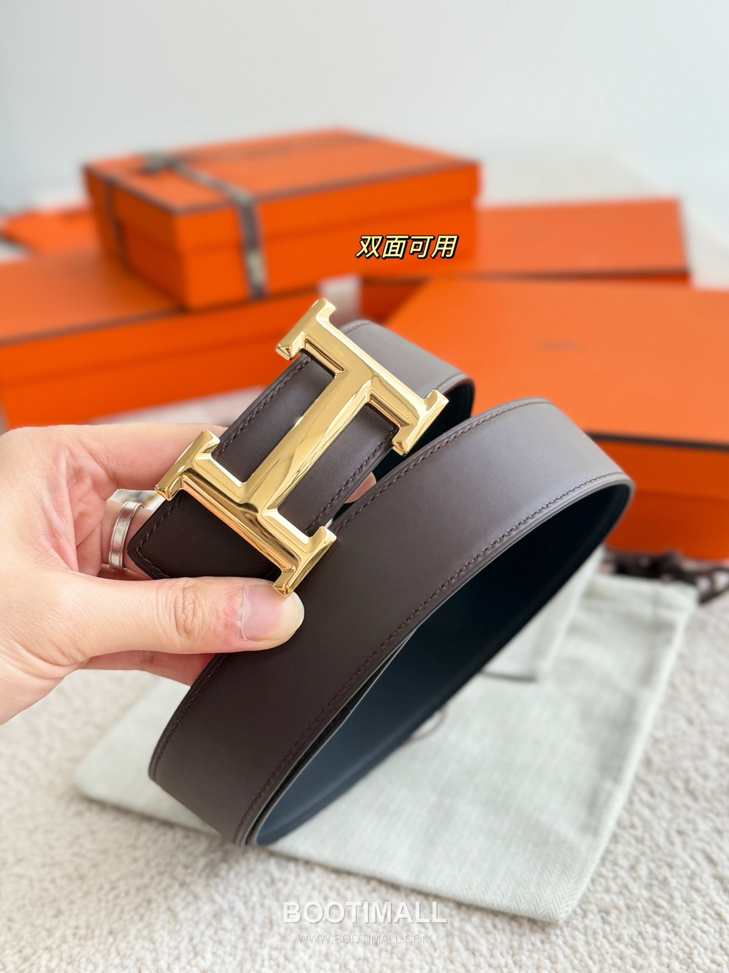 
Hermès H 5382 Reversible Matte Calfskin Belt 에르메스 H 5382 리버서블 매트 카프스킨 벨트 3.8cm 7