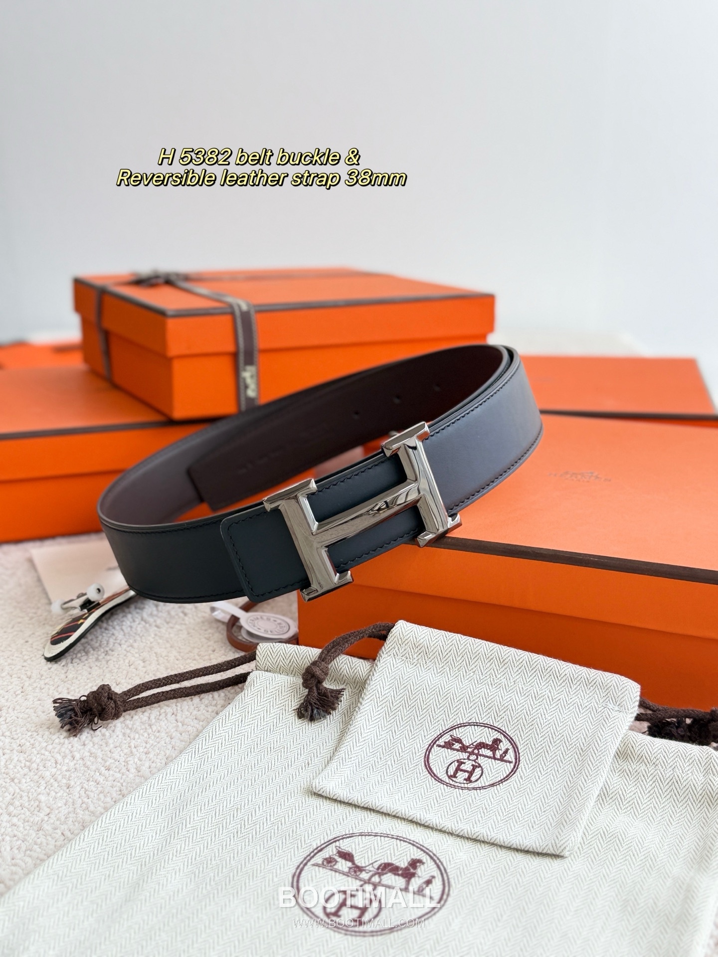 Hermès H 5382 Reversible Matte Calfskin Belt 에르메스 H 5382 리버서블 매트 카프스킨 벨트 3.8cm 1