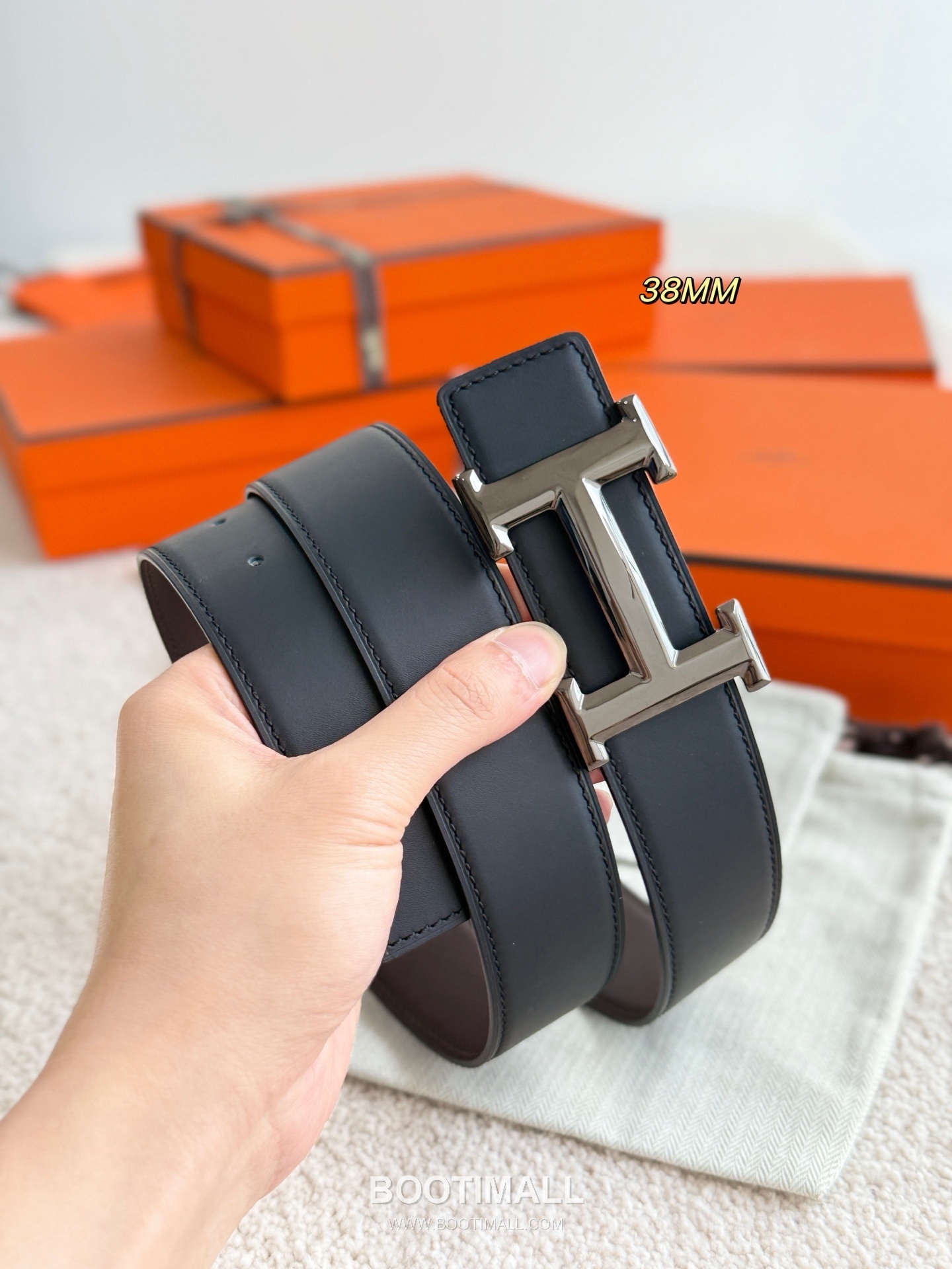 Hermès H 5382 Reversible Matte Calfskin Belt 에르메스 H 5382 리버서블 매트 카프스킨 벨트 3.8cm 4