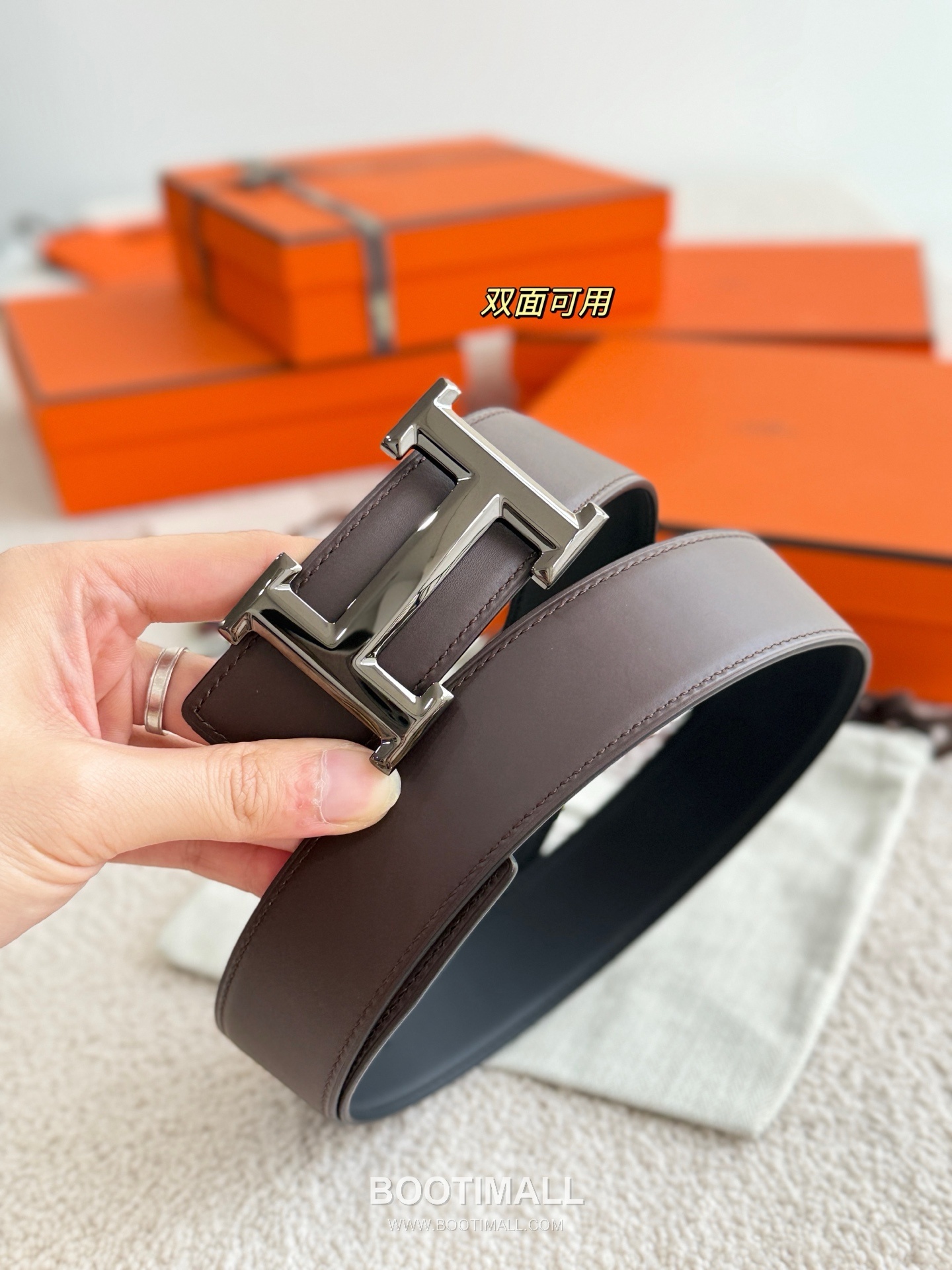 Hermès H 5382 Reversible Matte Calfskin Belt 에르메스 H 5382 리버서블 매트 카프스킨 벨트 3.8cm 7